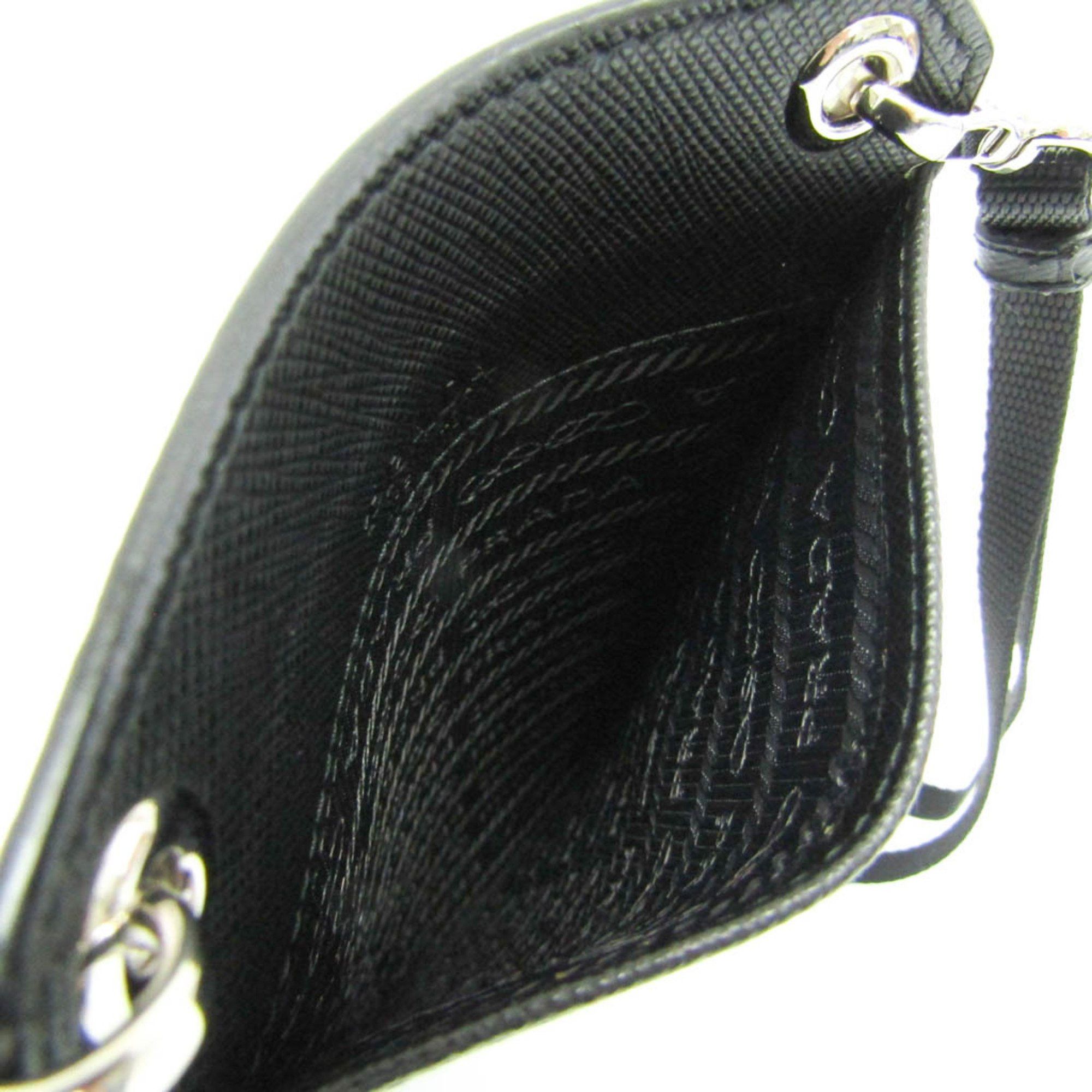 Prada Prada Saffiano Smartphone Case 2ZH067 Men,Women Leather Pouch,Shoulder Bag Black Size ONE SIZE - 3 Thumbnail