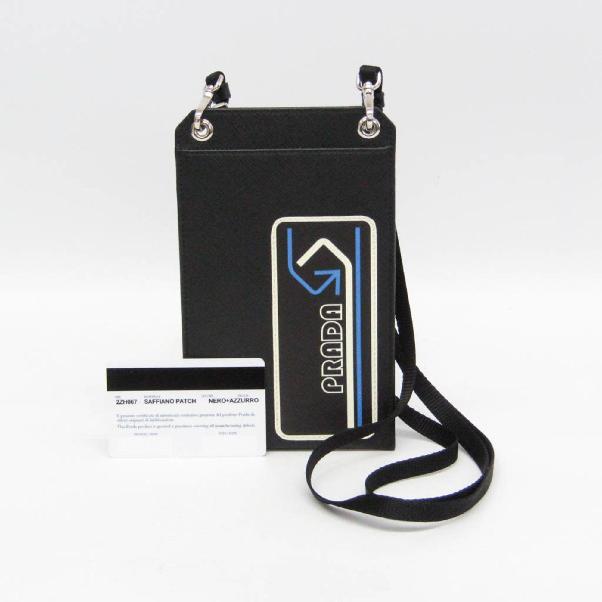 Prada Prada Saffiano Smartphone Case 2ZH067 Men,Women Leather Pouch,Shoulder Bag Black Size ONE SIZE - 10 Thumbnail