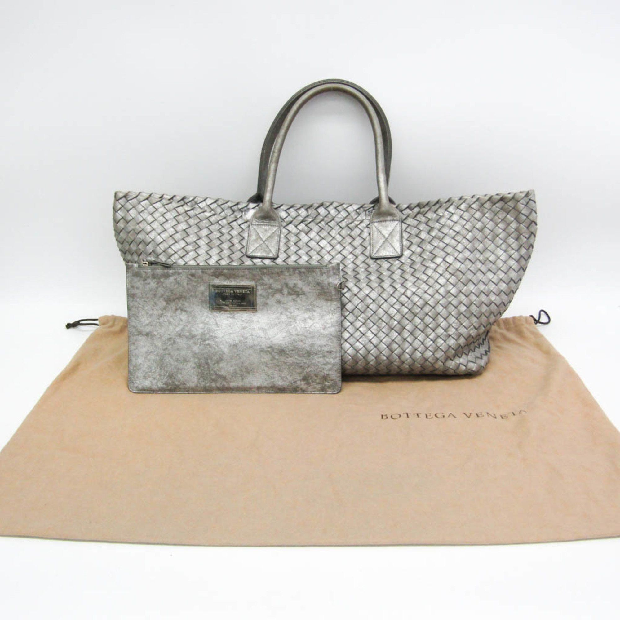 Bottega Veneta Intrecciato Silver Leather Tote Bag (Pre-Owned) Size ONE SIZE - 10 Thumbnail