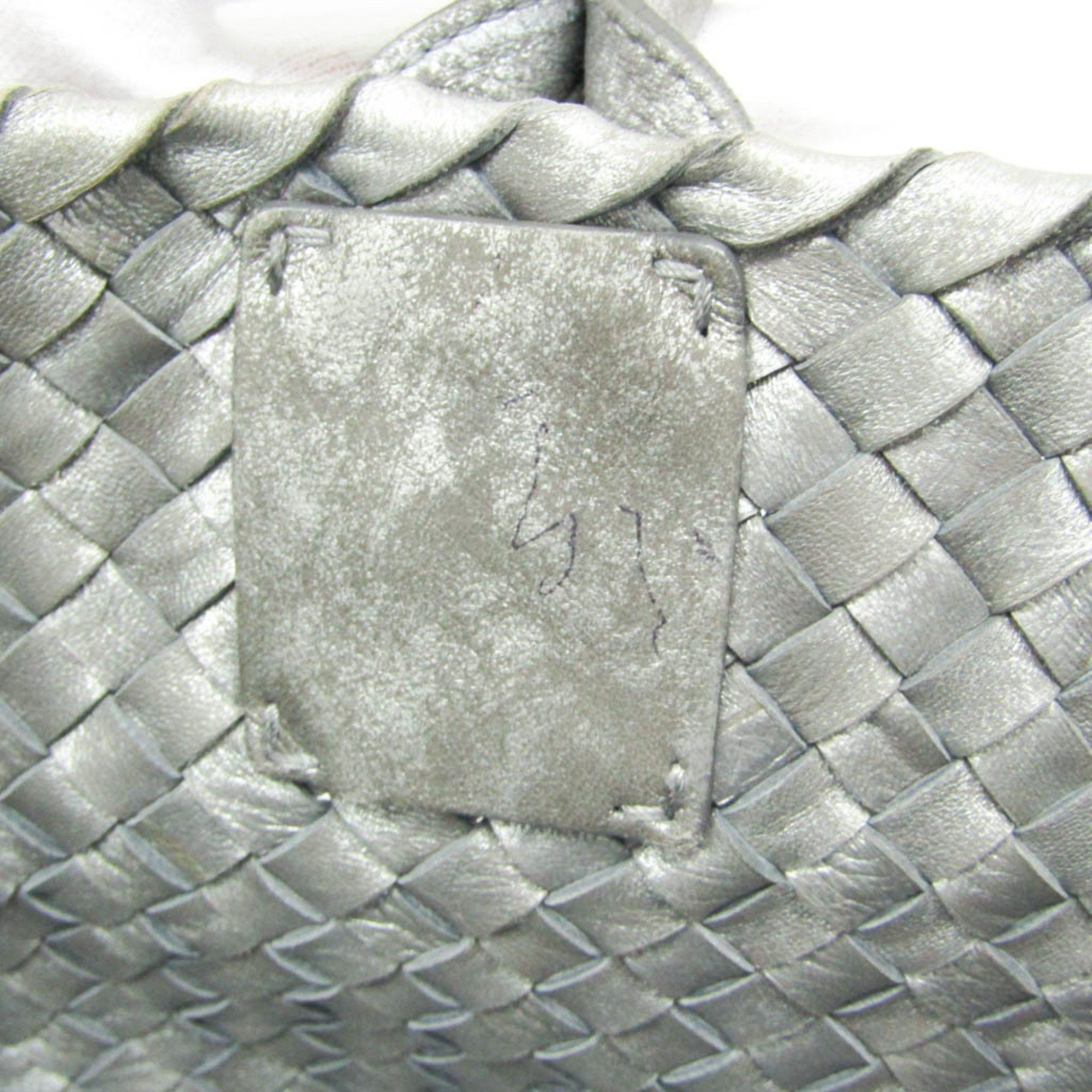 Bottega Veneta Intrecciato Silver Leather Tote Bag (Pre-Owned) Size ONE SIZE - 16 Thumbnail