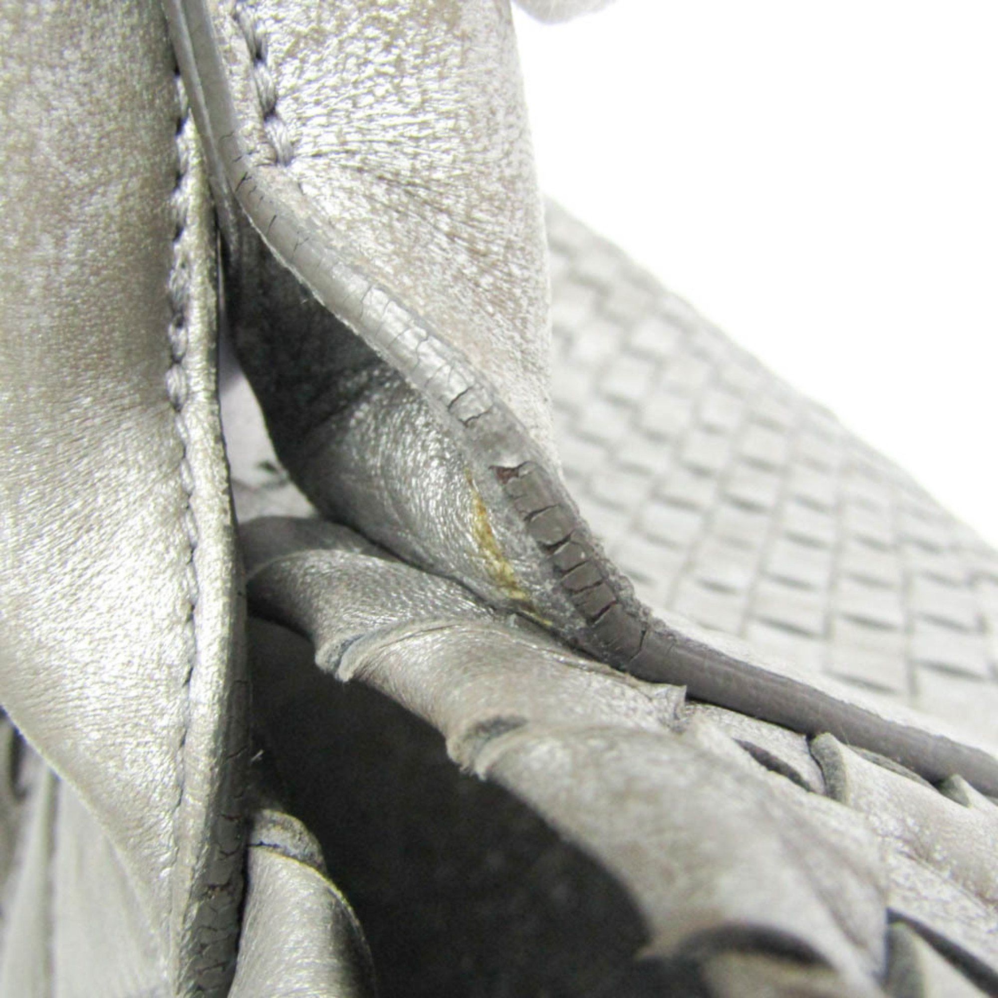 Bottega Veneta Intrecciato Silver Leather Tote Bag (Pre-Owned) Size ONE SIZE - 14 Thumbnail