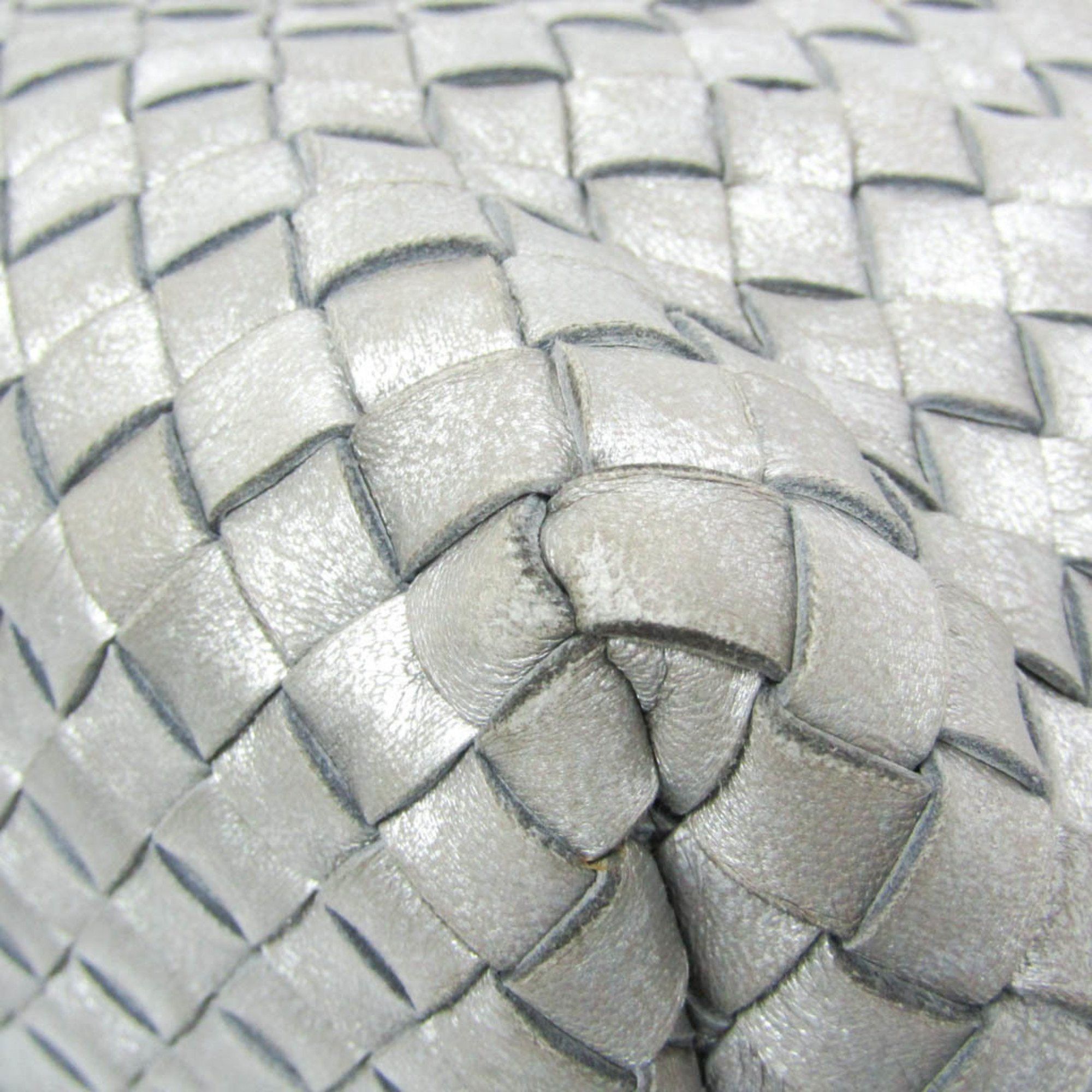 Bottega Veneta Intrecciato Silver Leather Tote Bag (Pre-Owned) Size ONE SIZE - 4 Thumbnail