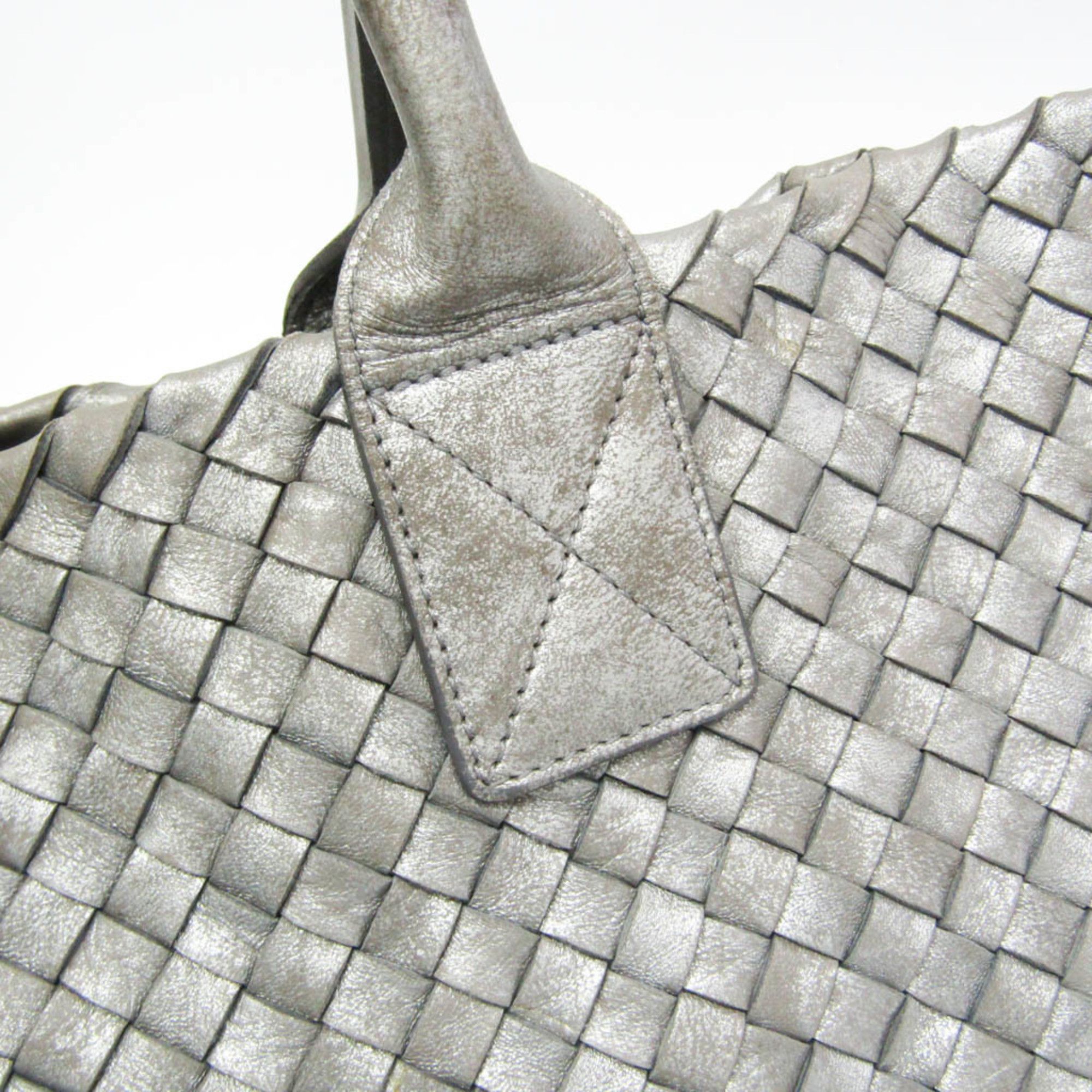 Bottega Veneta Intrecciato Silver Leather Tote Bag (Pre-Owned) Size ONE SIZE - 12 Thumbnail
