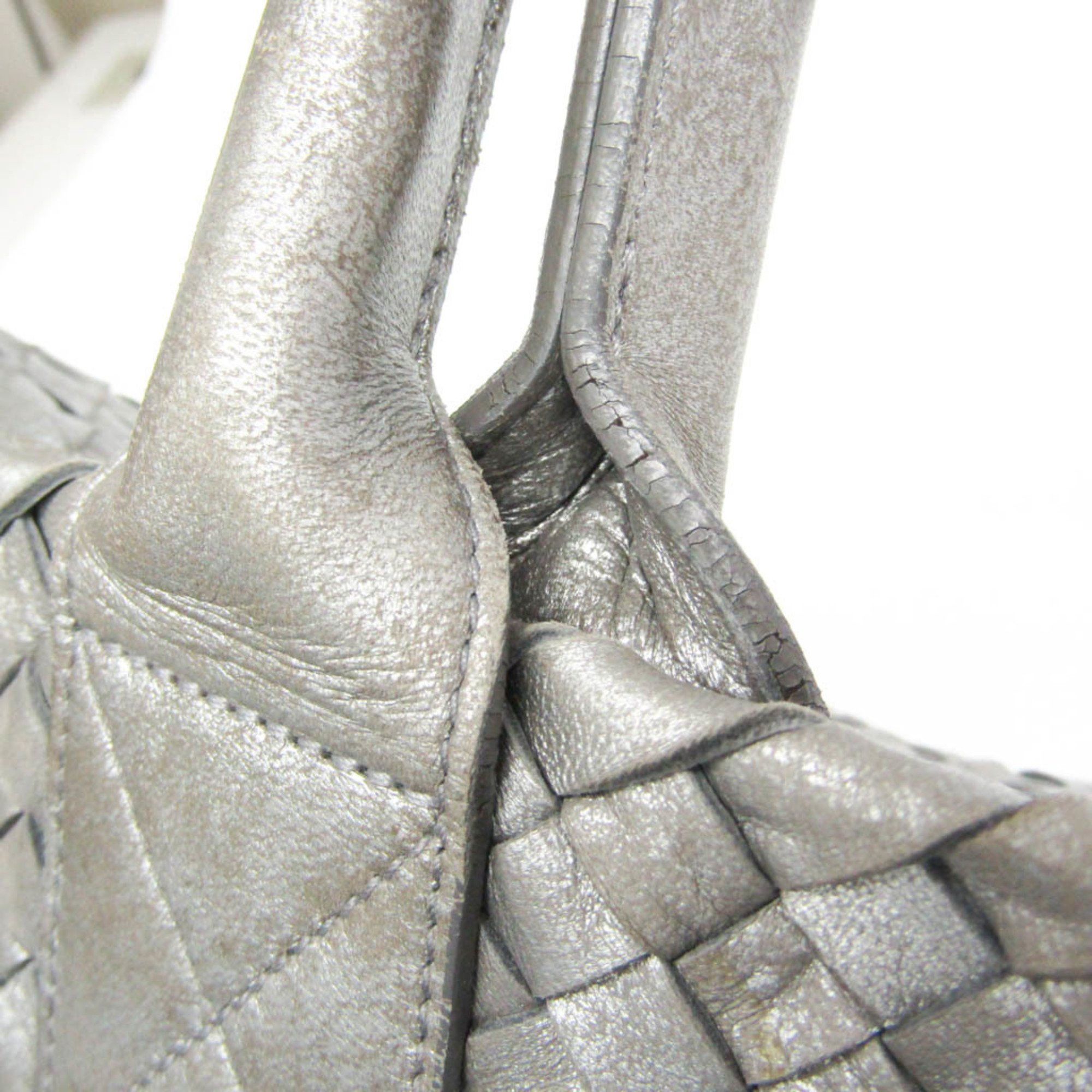 Bottega Veneta Intrecciato Silver Leather Tote Bag (Pre-Owned) Size ONE SIZE - 15 Thumbnail