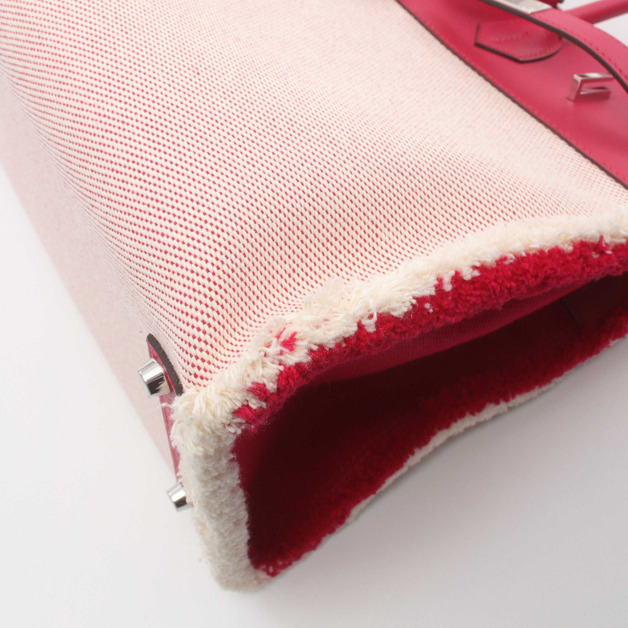 Hermes Hermes Birkin 35 Hurray, Hurray Raspberries Handbag Twill Ash Veau Swift Pink Purple Silver Hardware Z Stamp Size ONE SIZE - 7 Thumbnail