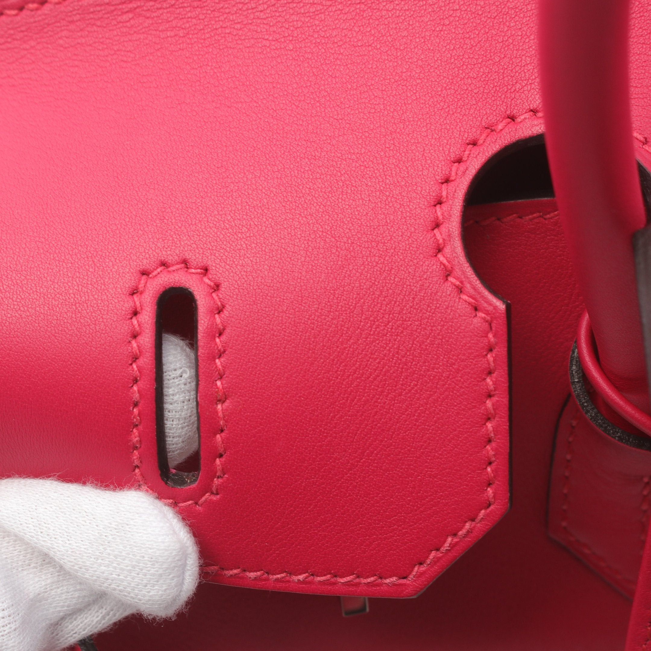 Hermes Hermes Birkin 35 Hurray, Hurray Raspberries Handbag Twill Ash Veau Swift Pink Purple Silver Hardware Z Stamp Size ONE SIZE - 6 Thumbnail