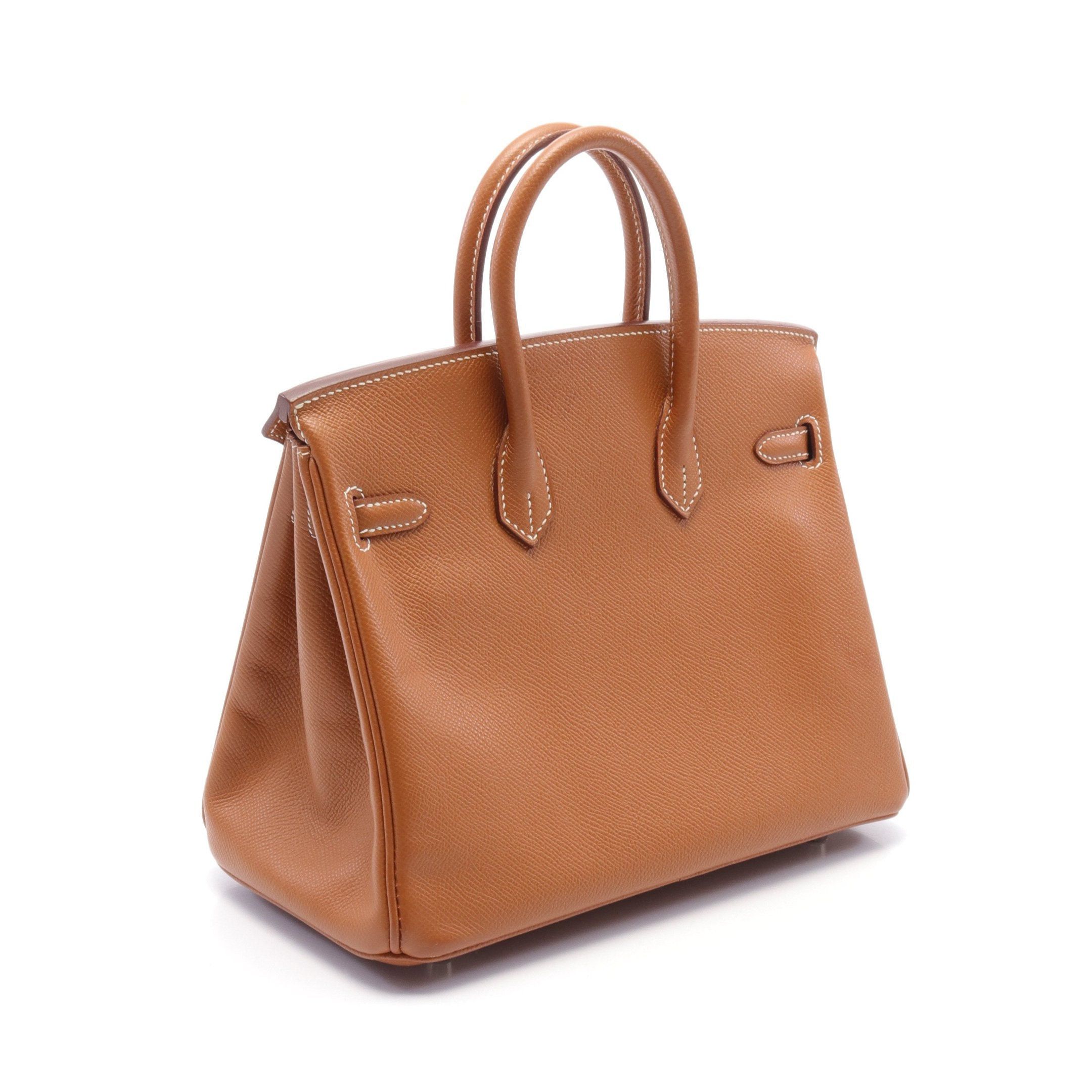 Hermes Hermes Birkin 25 Gold Handbag Veau Epsom Brown Silver Hardware □M Stamp (Manufactured Around 2009) Size ONE SIZE - 2 Thumbnail