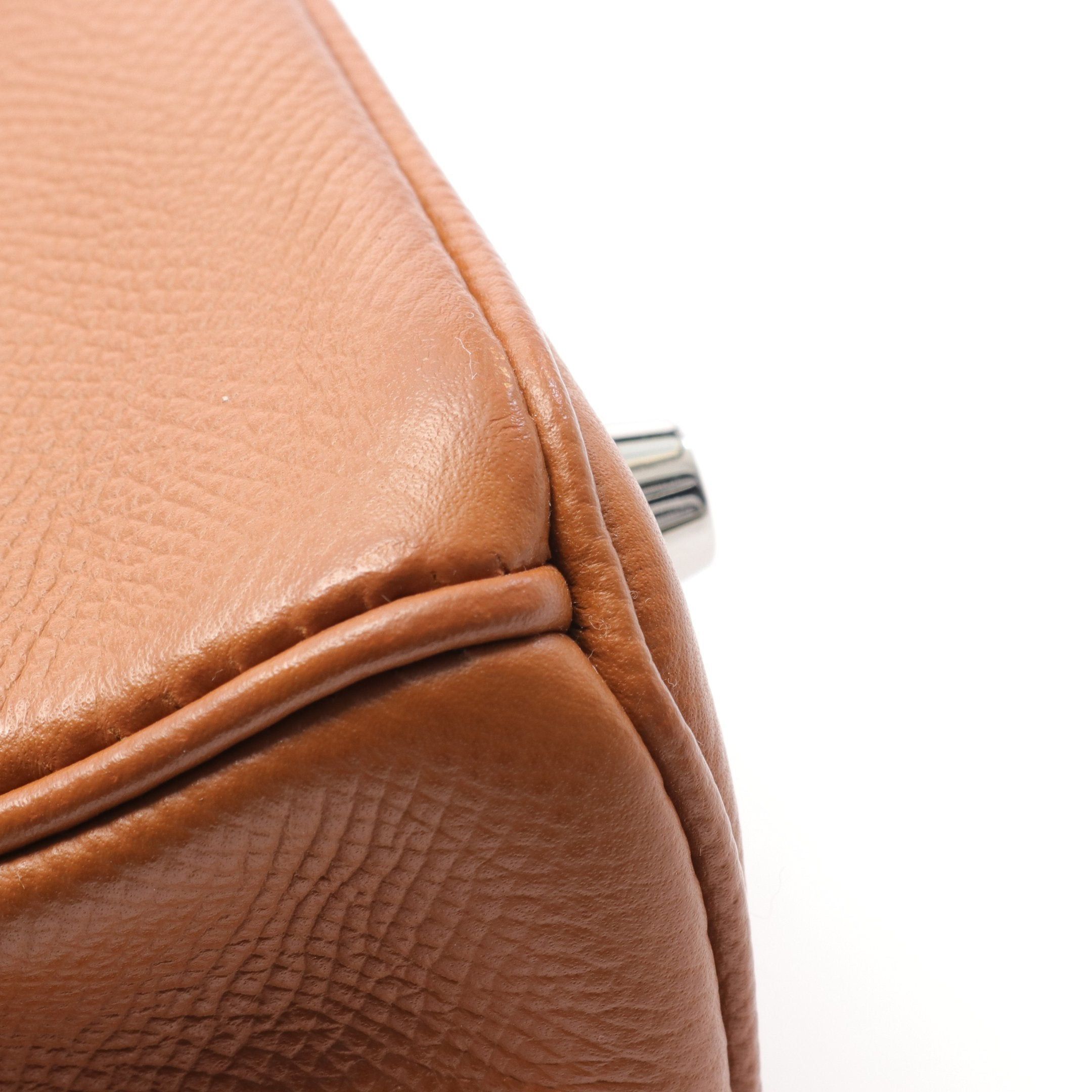 Hermes Hermes Birkin 25 Gold Handbag Veau Epsom Brown Silver Hardware □M Stamp (Manufactured Around 2009) Size ONE SIZE - 9 Thumbnail