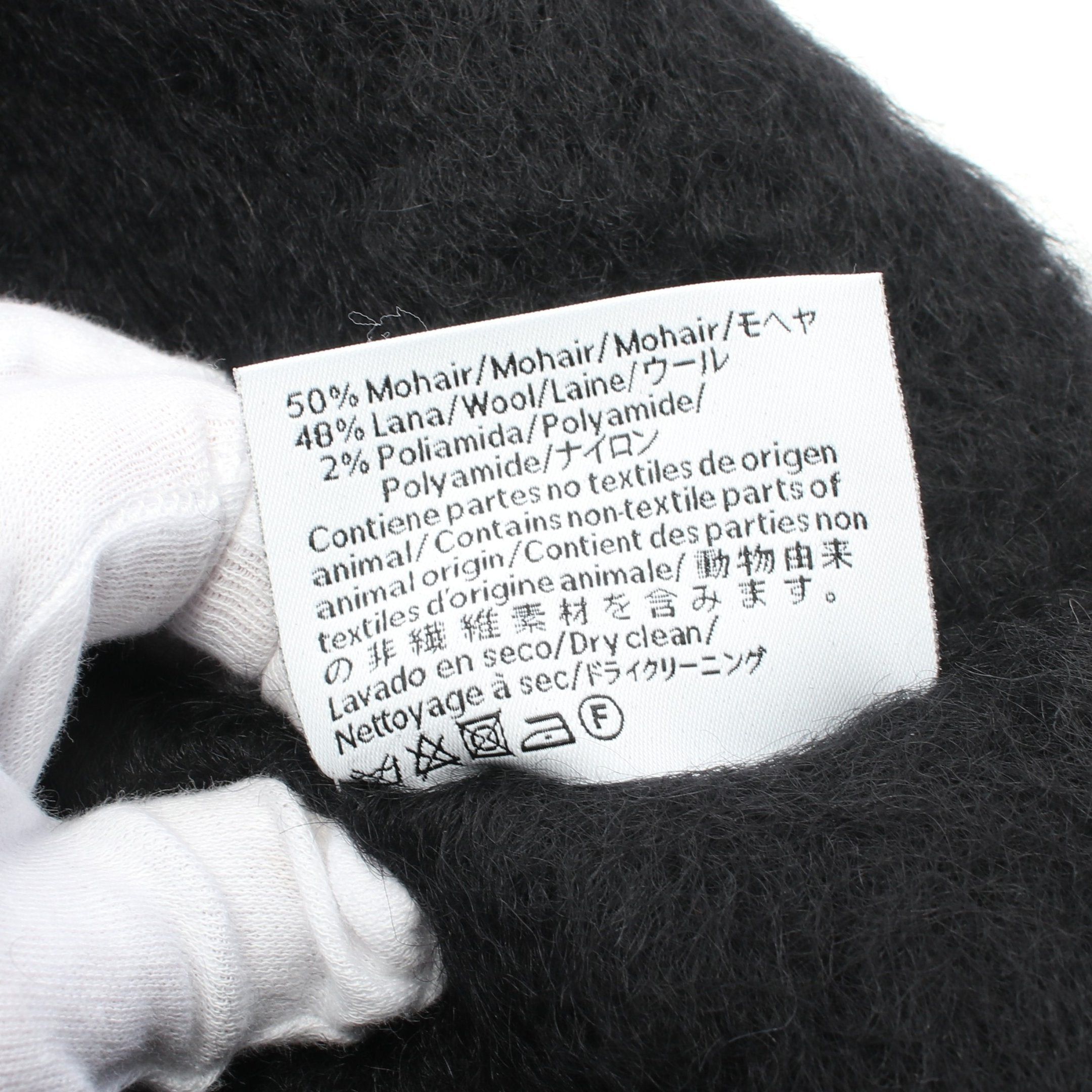 Loewe Loewe Anagram Scarf Mohair Wool Black Size ONE SIZE - 3 Thumbnail