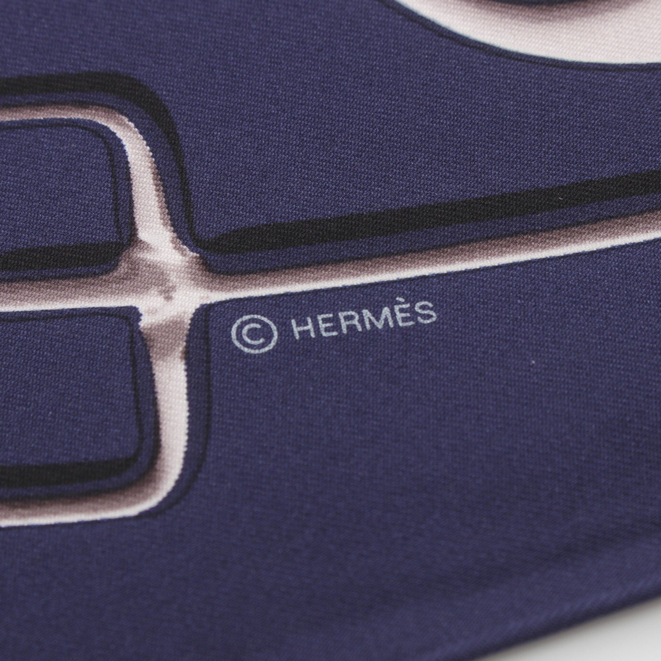 Hermes Hermes Carres 90 Cheval Fusion Scarf Silk Navy Multicolor Size ONE SIZE - 2 Thumbnail