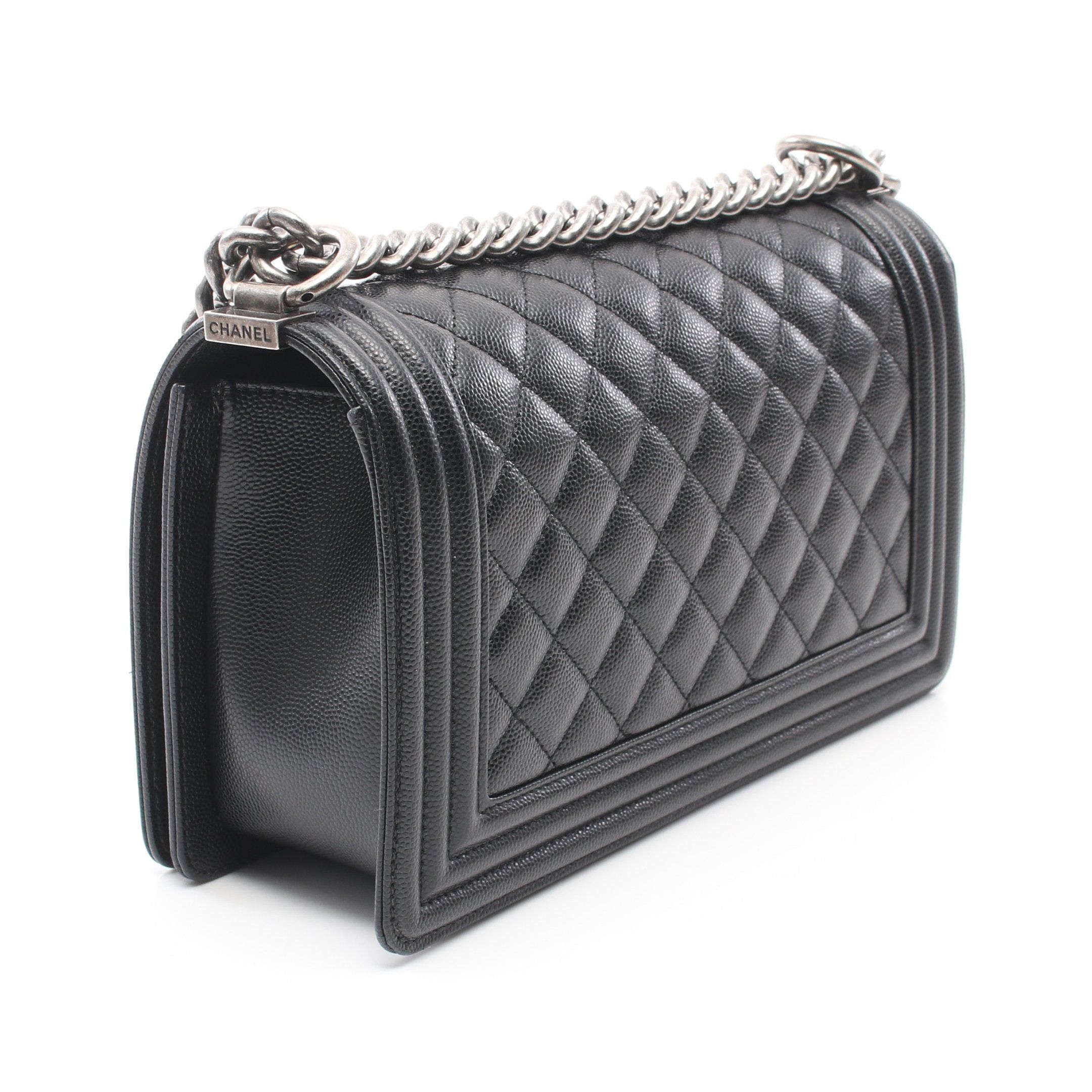 Chanel Chanel Boy Chanel Matelasse Chain Shoulder Bag Caviar Skin Black Silver Hardware Size ONE SIZE - 2 Thumbnail