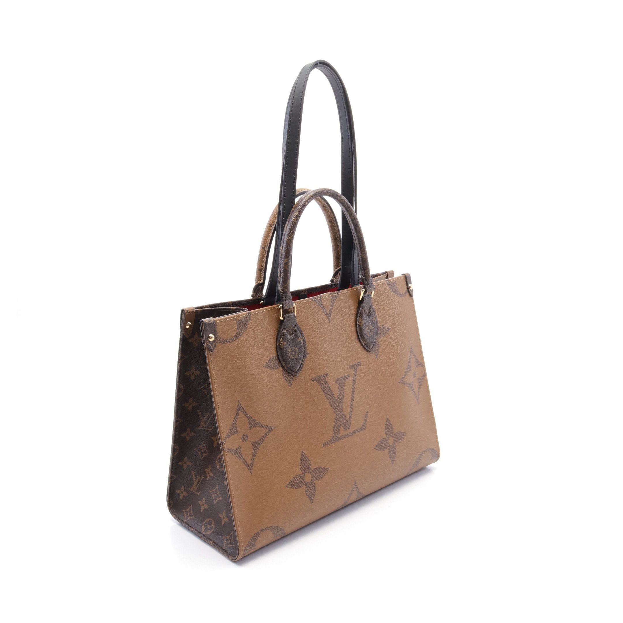 Louis Vuitton Louis Vuitton On-The-Go Mm Monogram Giant Reverse Shoulder Bag Tote Leather Brown Beige Size ONE SIZE - 2 Thumbnail