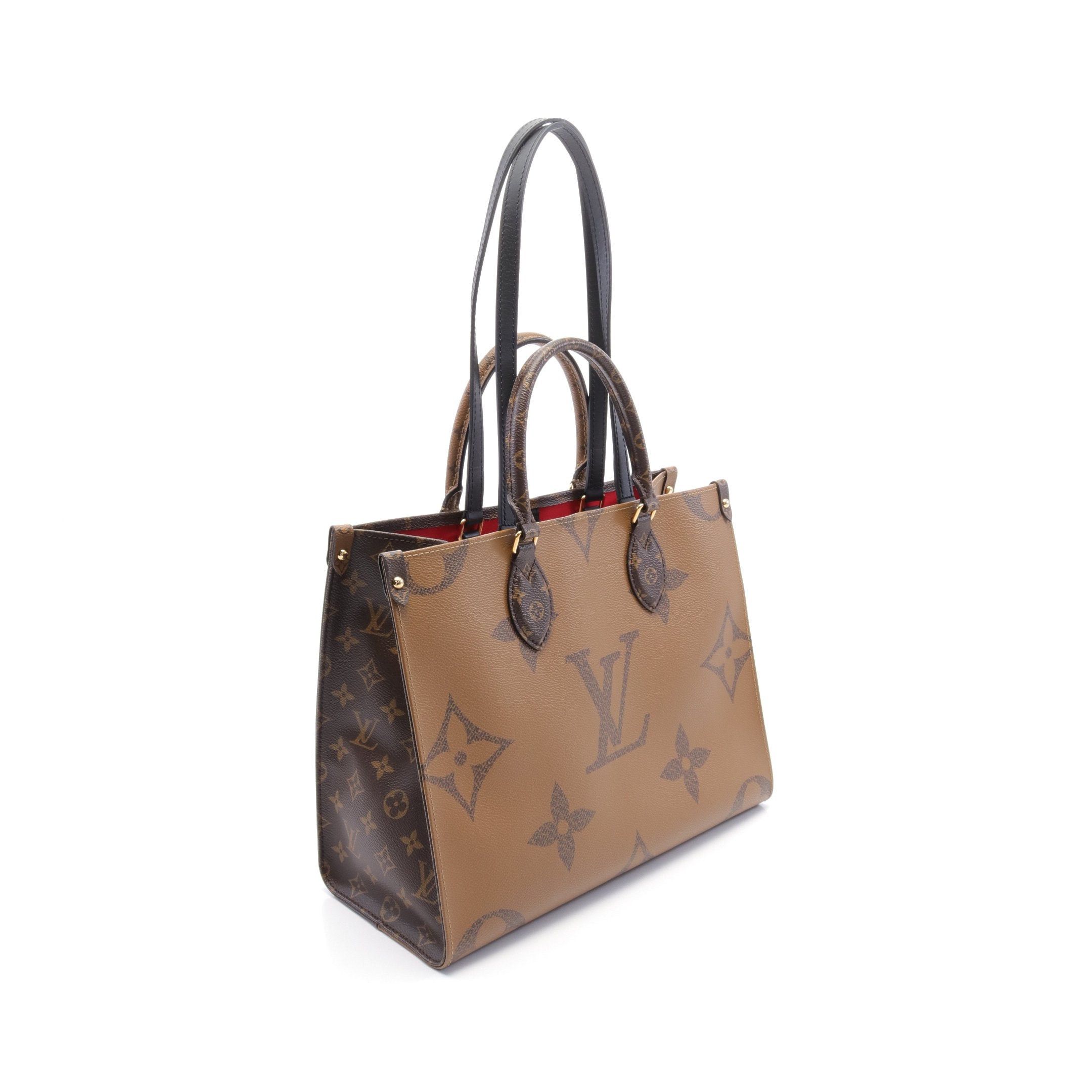 Louis Vuitton Louis Vuitton On-The-Go Mm Monogram Giant Reverse Shoulder Bag Tote Leather Brown Beige Size ONE SIZE - 2 Thumbnail