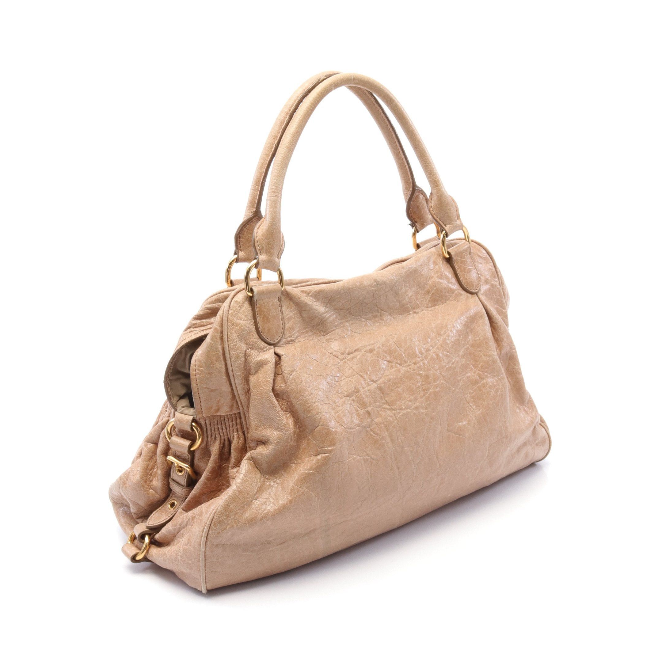 Miu Miu Miu Miu Handbag Tote Bag Leather Beige Size ONE SIZE - 2 Thumbnail