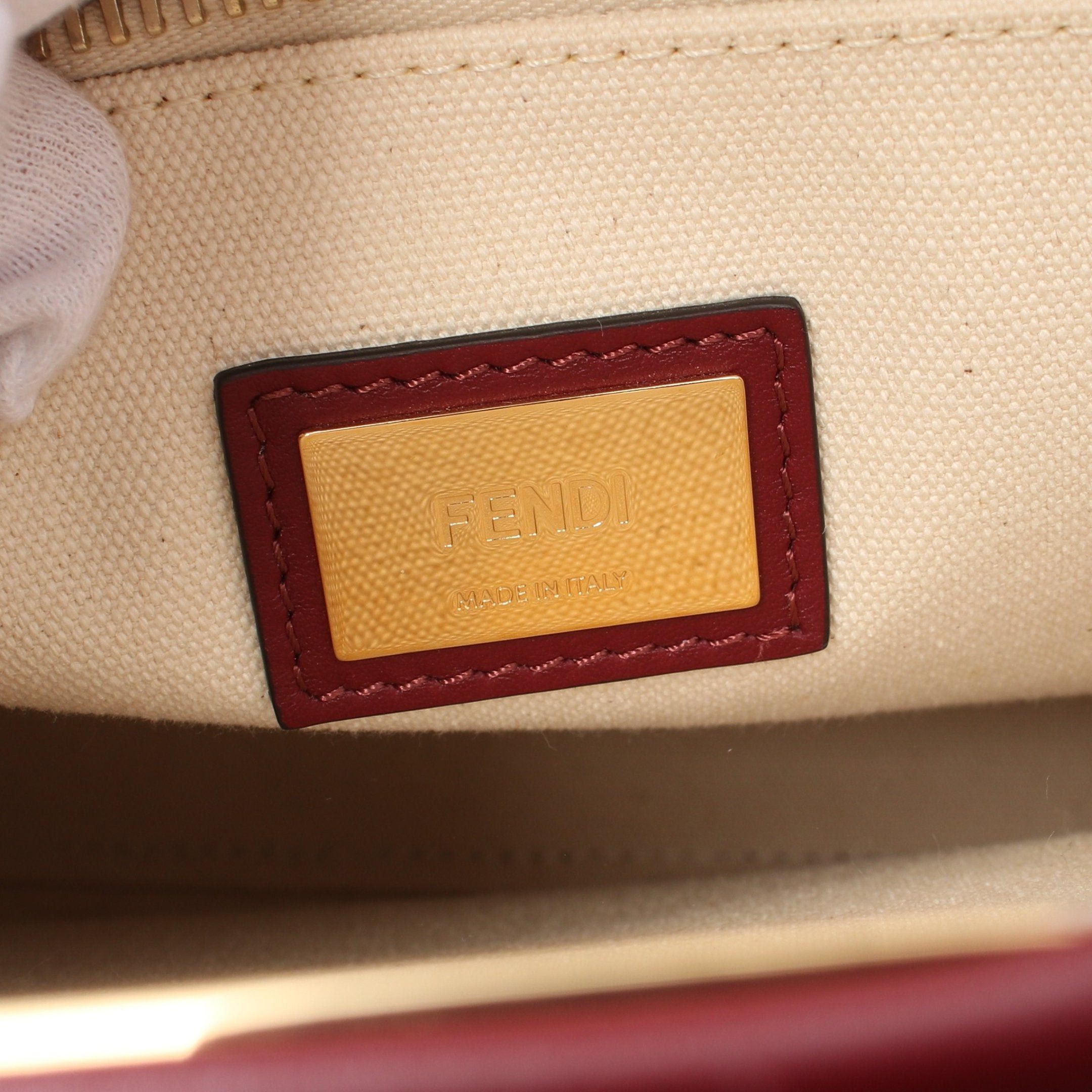 Fendi Fendi Peekaboo Defender Handbag Coated Canvas Leather Off White Light Brown Multicolor With Outer Bag Size ONE SIZE - 4 Thumbnail