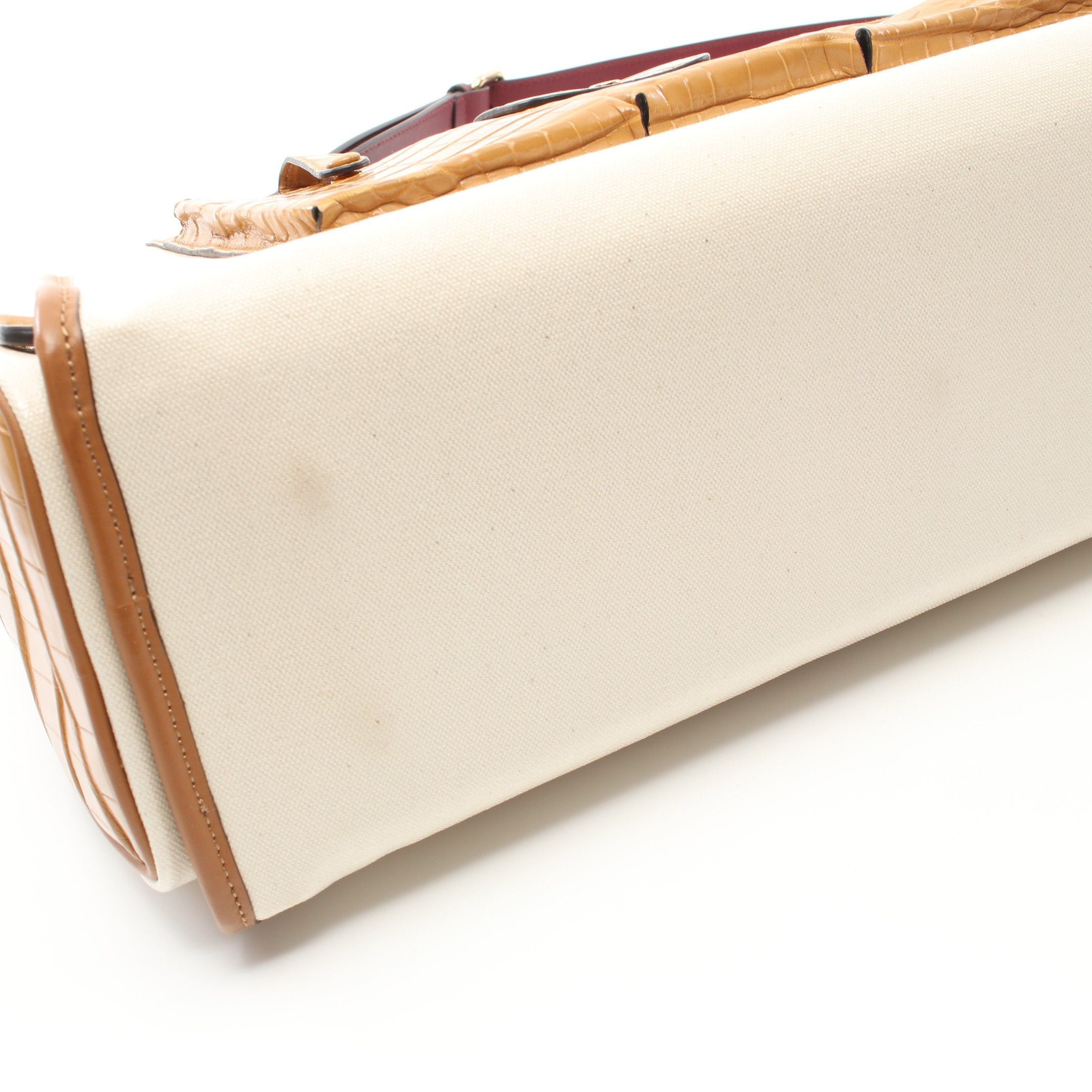 Fendi Fendi Peekaboo Defender Handbag Coated Canvas Leather Off White Light Brown Multicolor With Outer Bag Size ONE SIZE - 5 Thumbnail