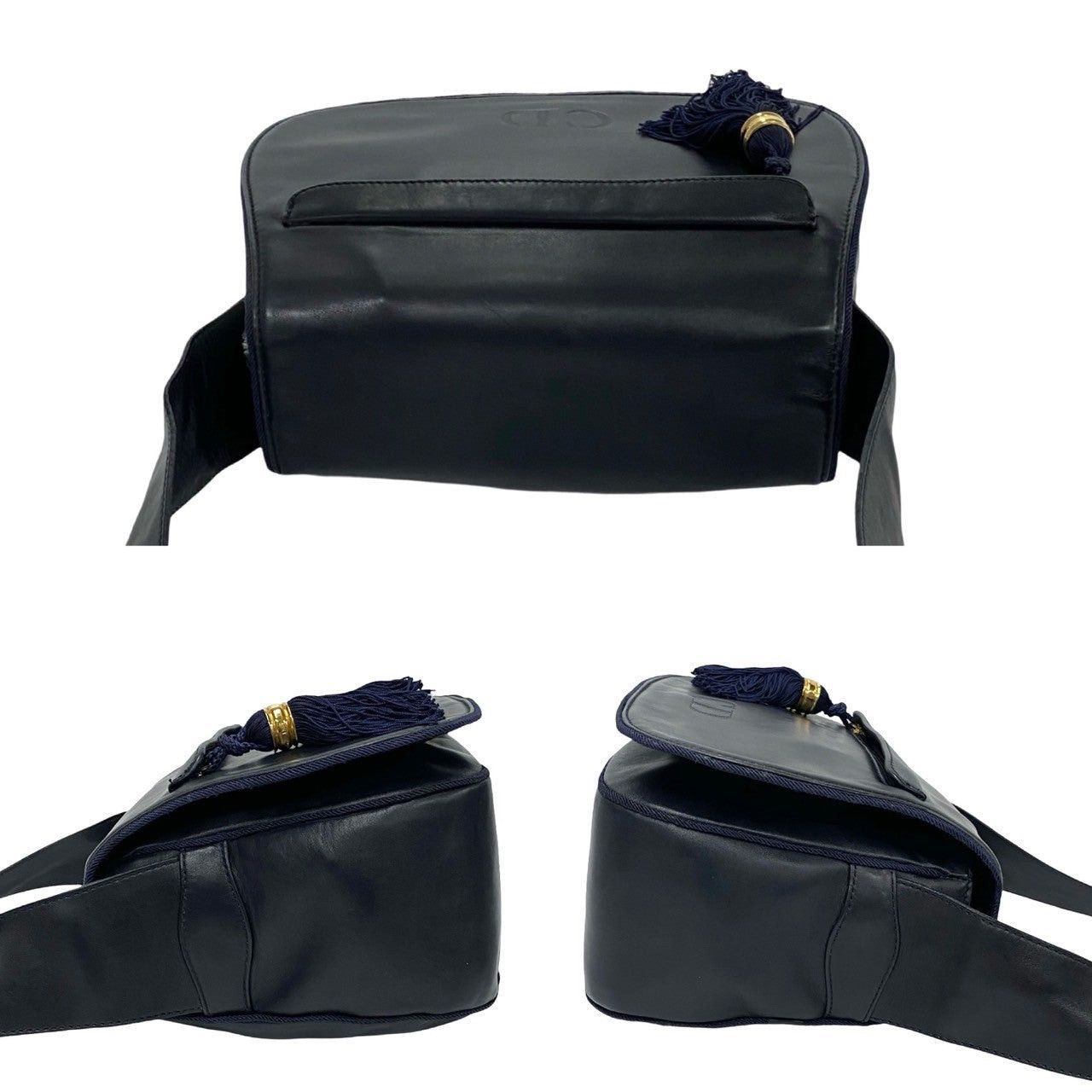 Dior Dior Shoulder Bag Navy Leather Size ONE SIZE - 5 Thumbnail