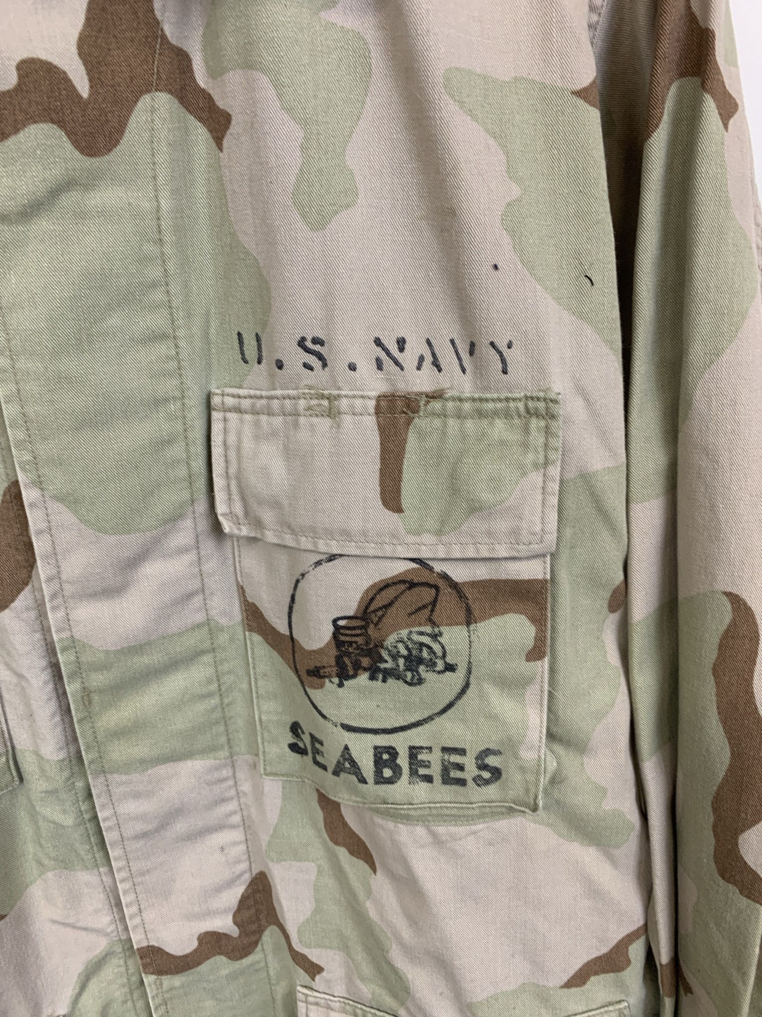 Other Vintage 1990s Desert Camo Sea Bees US Navy Military Jacket Size Medium Long Size US M / EU 48-50 / 2 - 2 Thumbnail