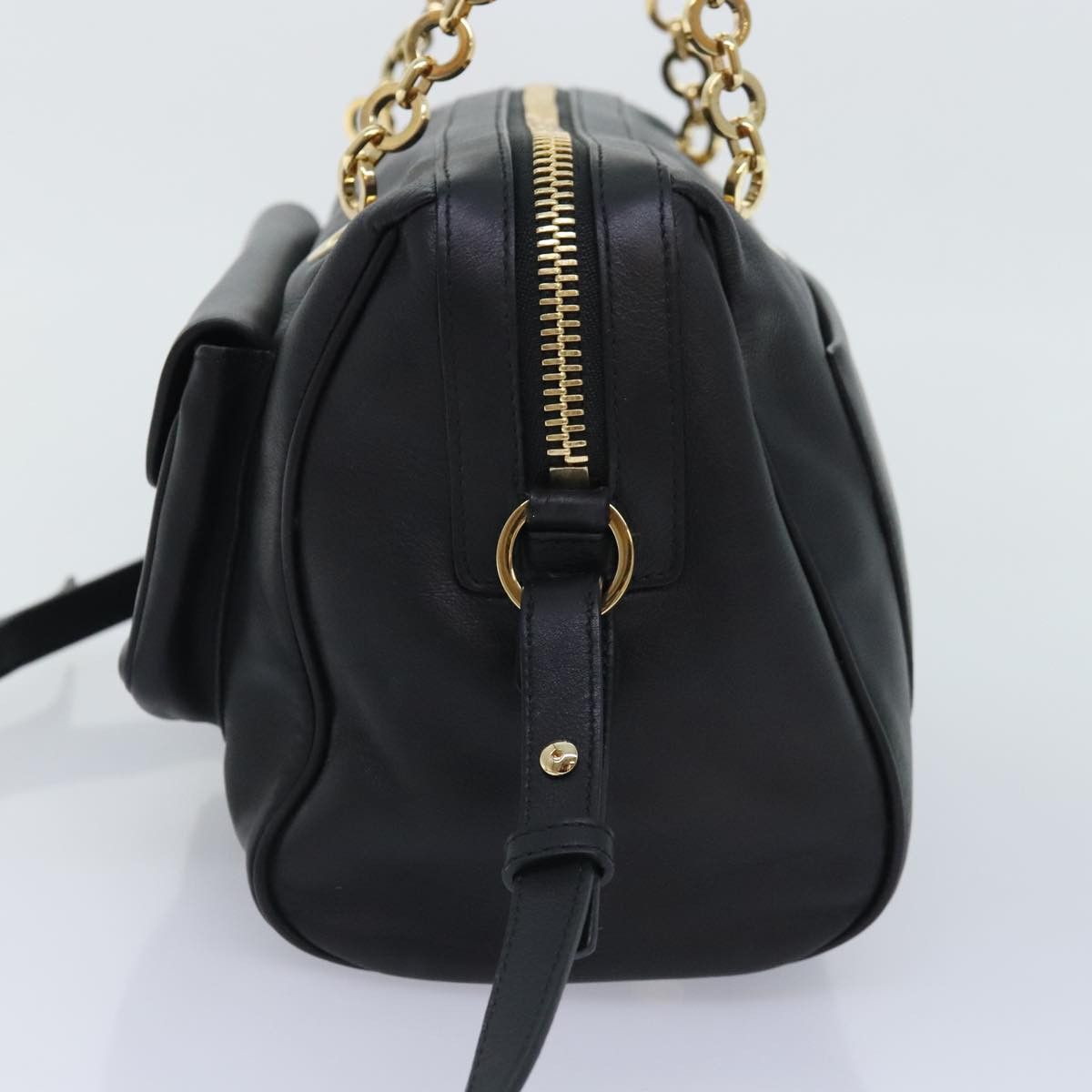 Salvatore Ferragamo Gancini Black Leather Shoulder Bag (Pre-Owned) Size ONE SIZE - 14 Thumbnail