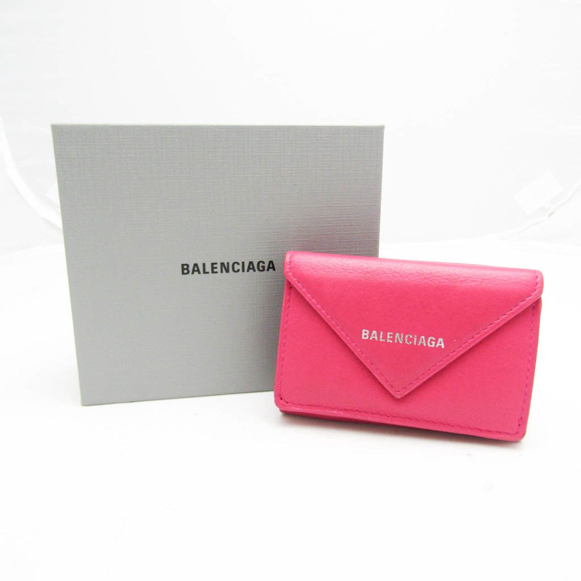 Balenciaga Papier Pink Leather Wallet (Pre-Owned) Size ONE SIZE - 9 Thumbnail