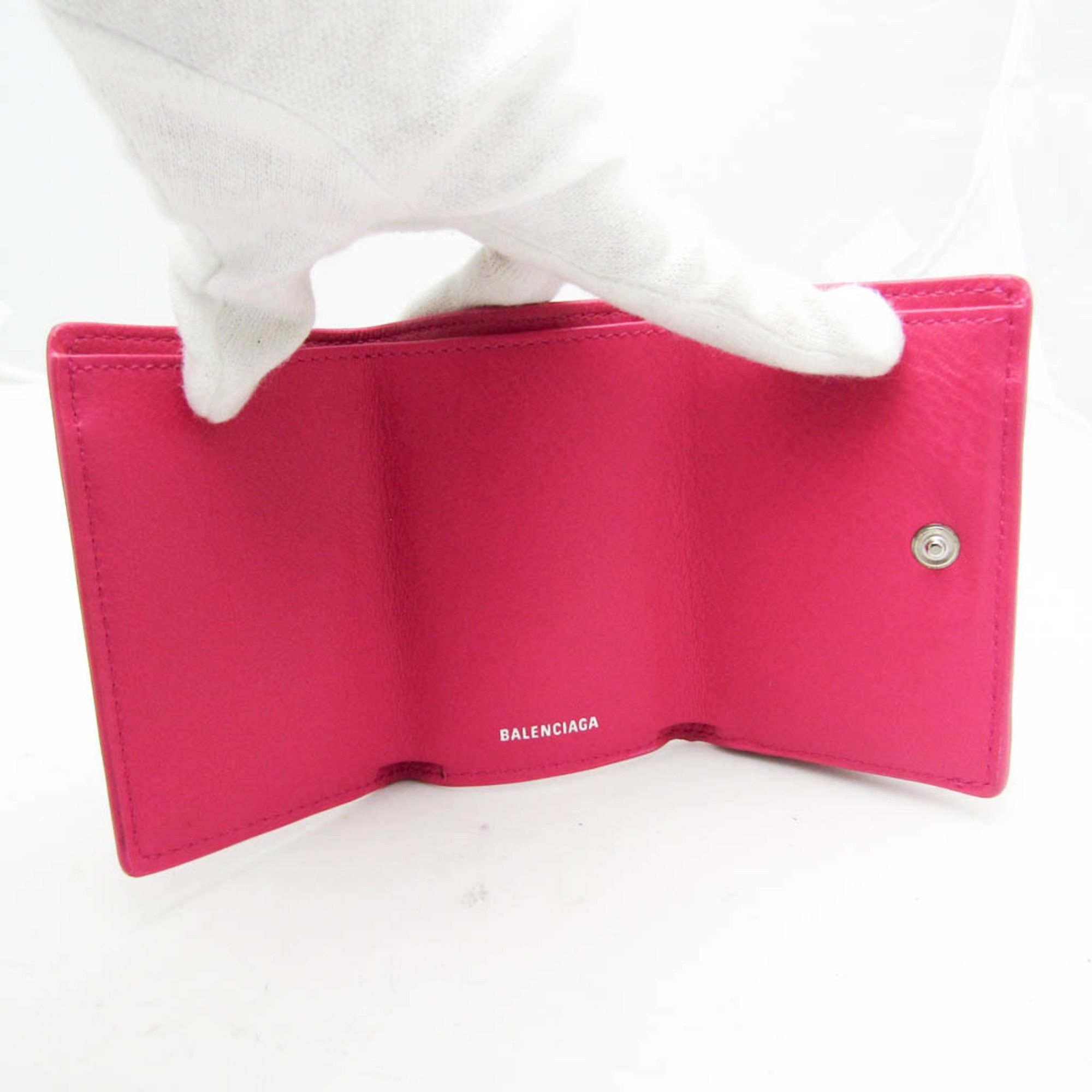 Balenciaga Papier Pink Leather Wallet (Pre-Owned) Size ONE SIZE - 4 Thumbnail