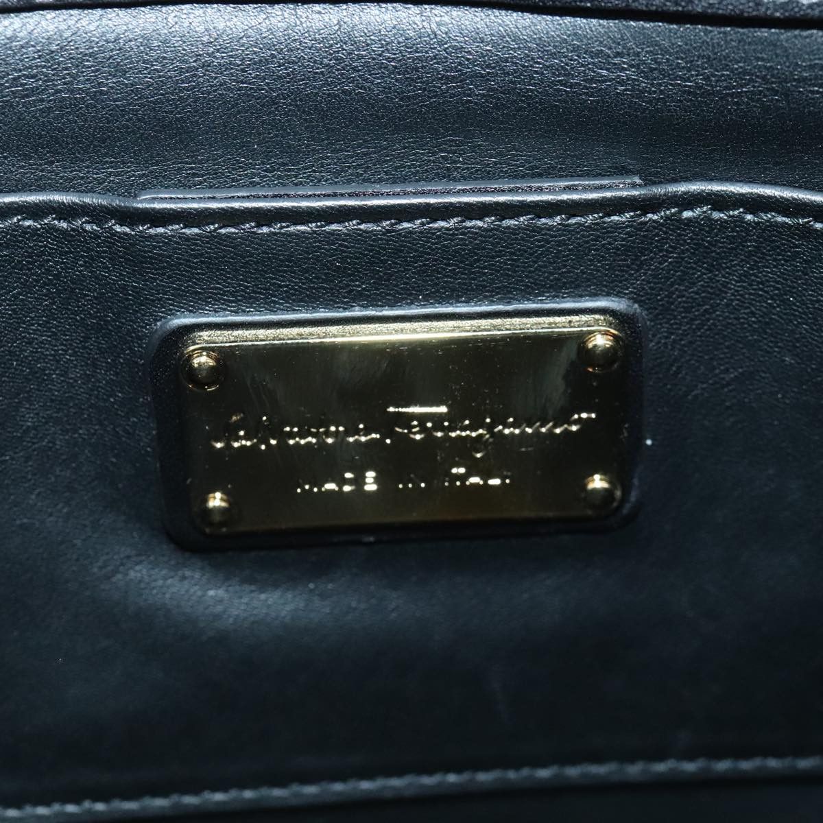 Salvatore Ferragamo Thalia Black Leather Shoulder Bag (Pre-Owned) Size ONE SIZE - 9 Thumbnail