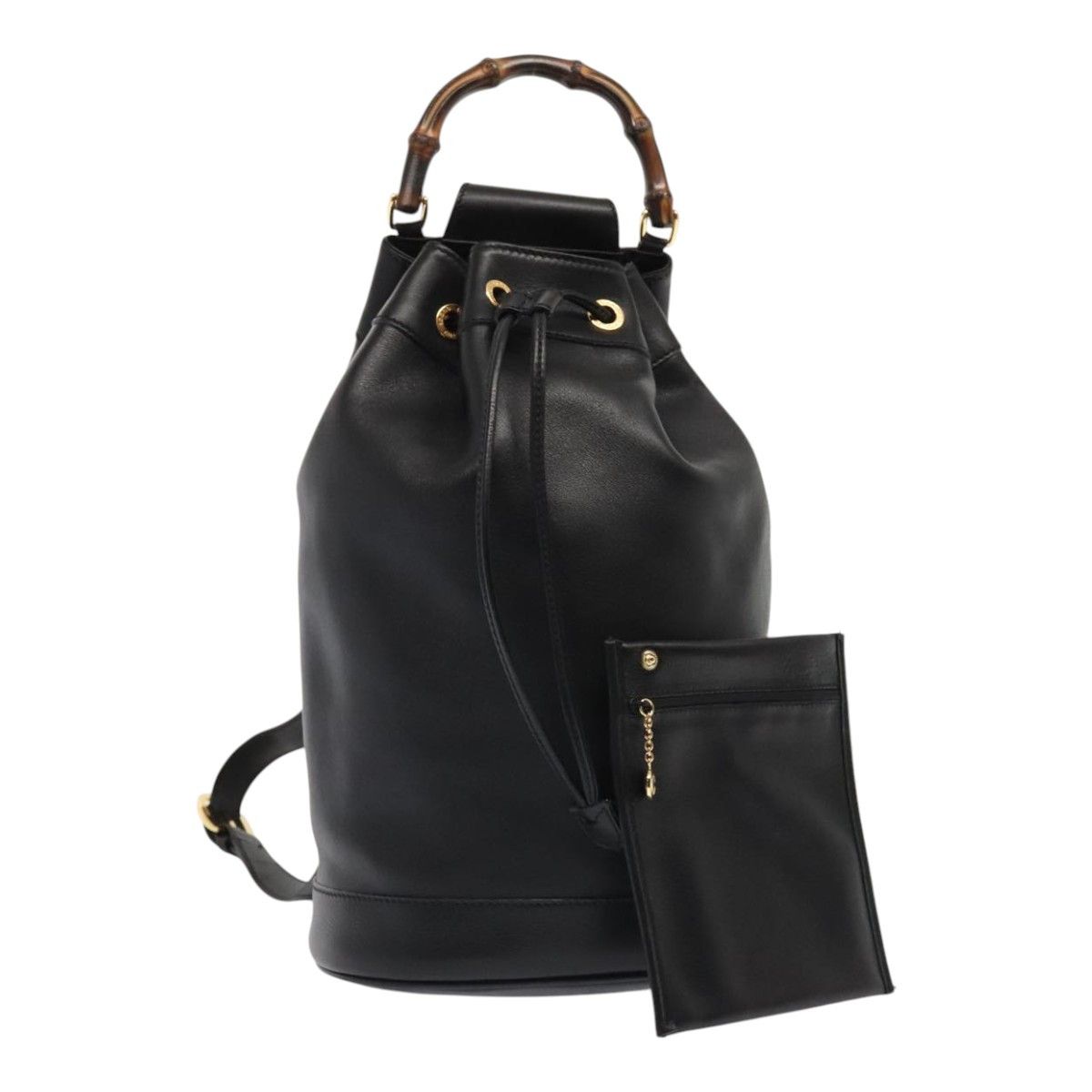 Gucci Bamboo Black Leather Shoulder Bag (Pre-Owned) Size ONE SIZE - 12 Thumbnail