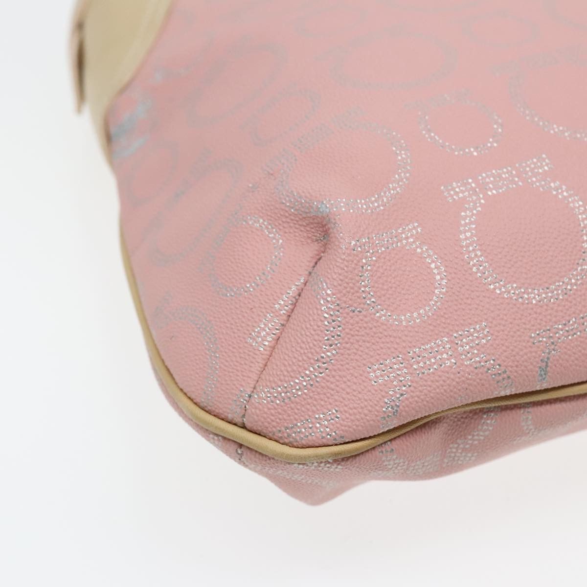 Salvatore Ferragamo Gancini Pink Canvas Shoulder Bag (Pre-Owned) Size ONE SIZE - 18 Thumbnail
