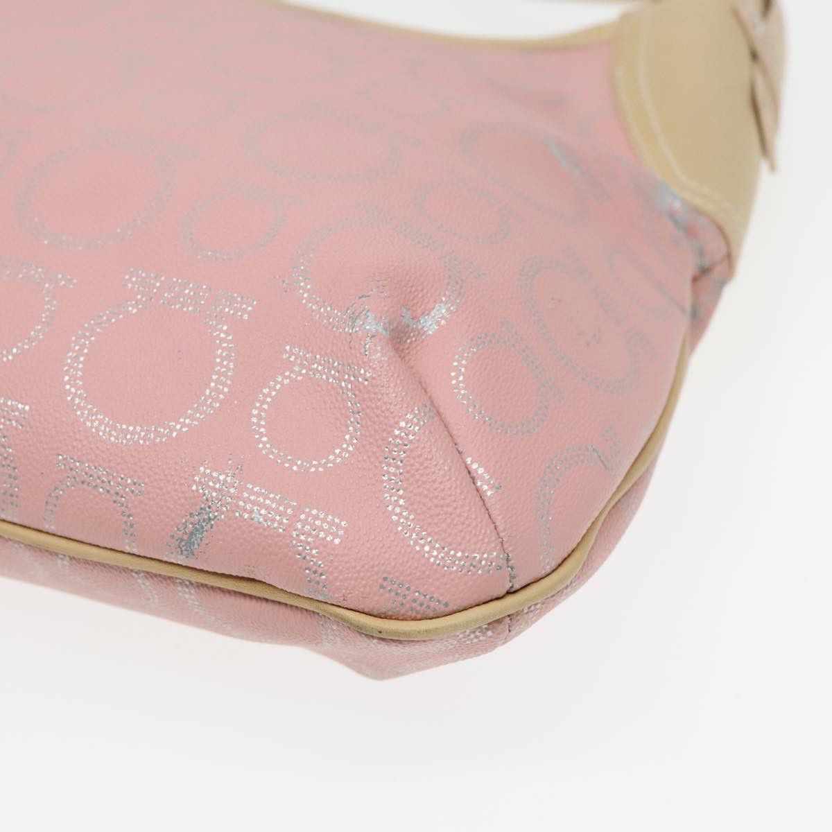 Salvatore Ferragamo Gancini Pink Canvas Shoulder Bag (Pre-Owned) Size ONE SIZE - 17 Thumbnail