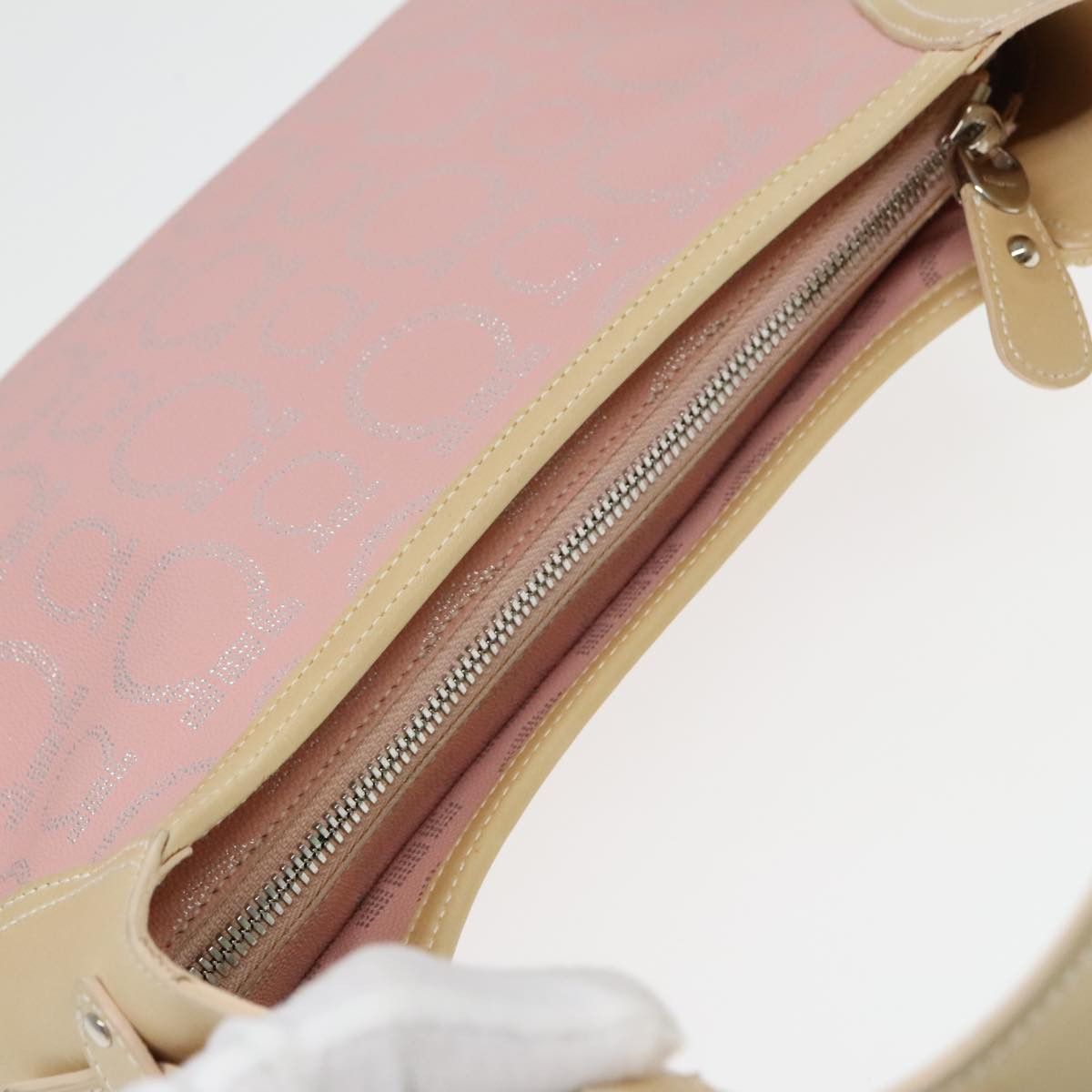 Salvatore Ferragamo Gancini Pink Canvas Shoulder Bag (Pre-Owned) Size ONE SIZE - 12 Thumbnail