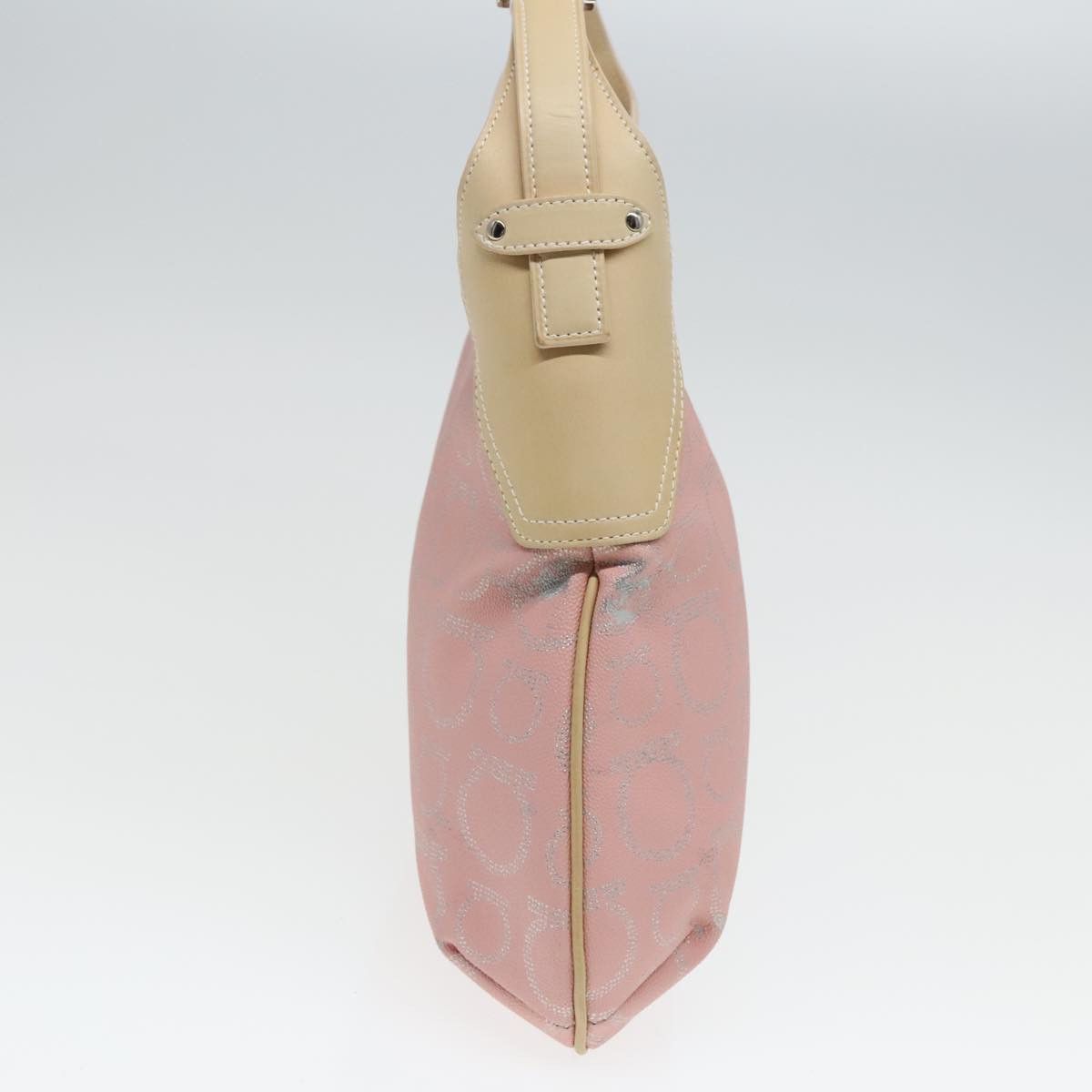 Salvatore Ferragamo Gancini Pink Canvas Shoulder Bag (Pre-Owned) Size ONE SIZE - 14 Thumbnail
