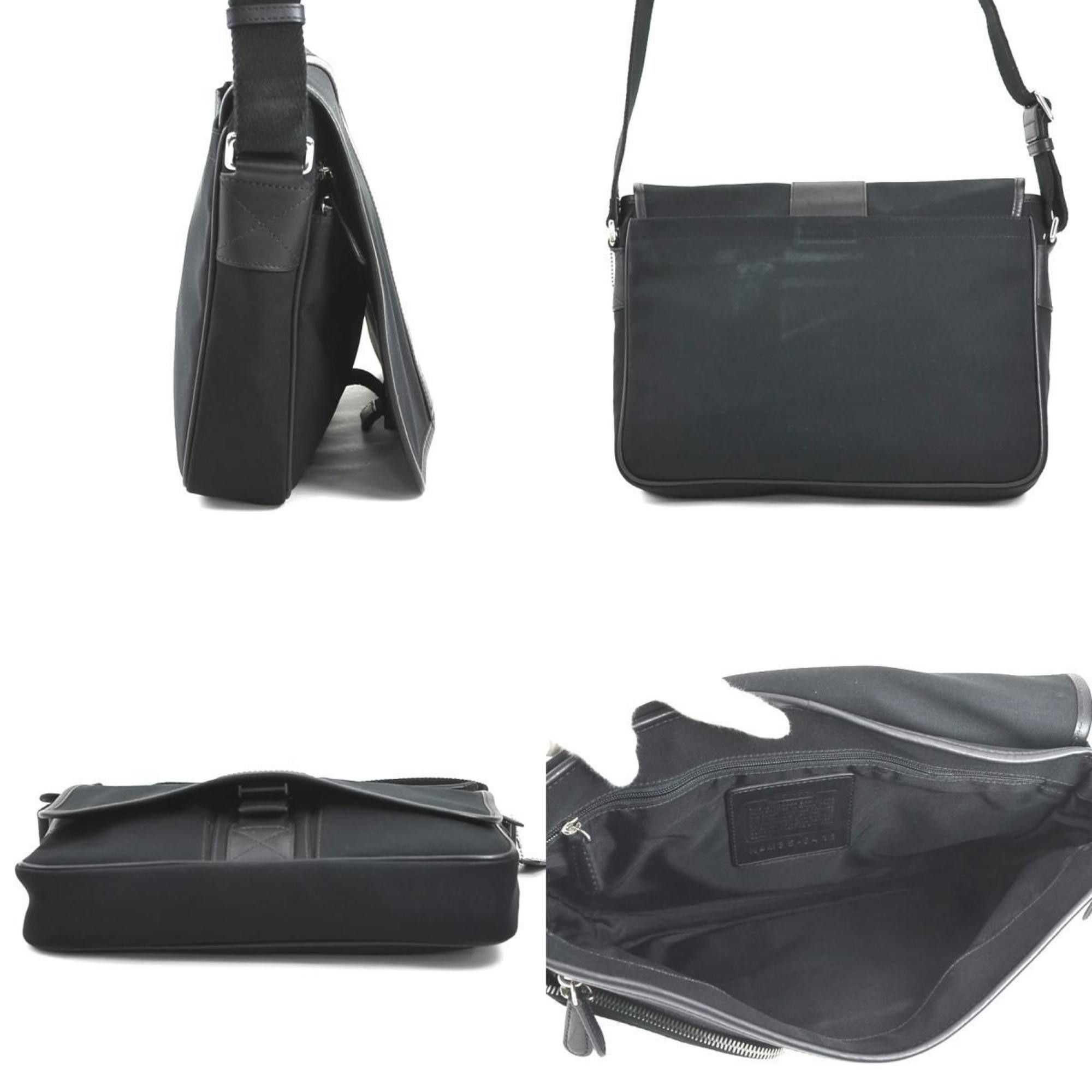 Coach Coach Shoulder Bag Canvas Leather Black Men's 55760k Size ONE SIZE - 2 Thumbnail