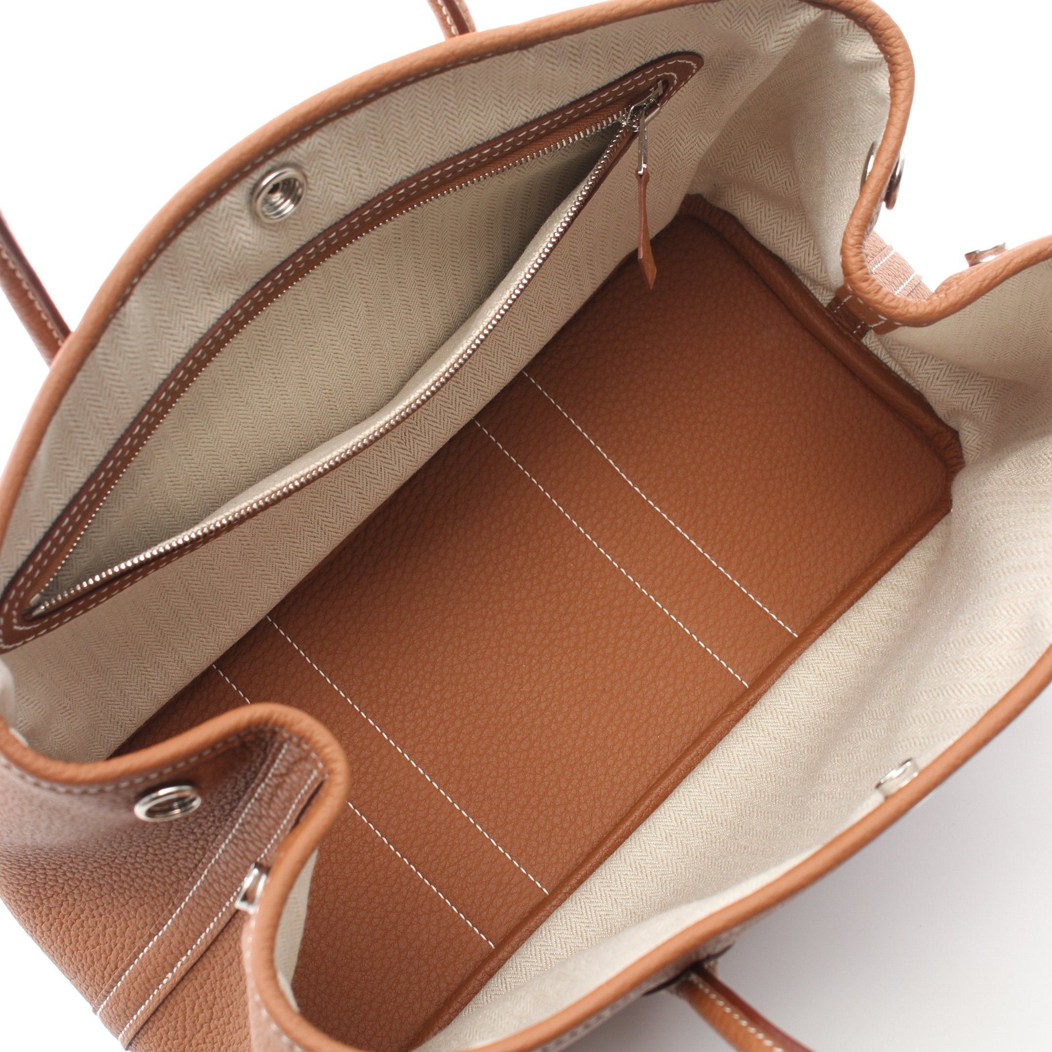 Hermes Garden Party Tpm Gold Handbag Tote Bag Negonda Leather