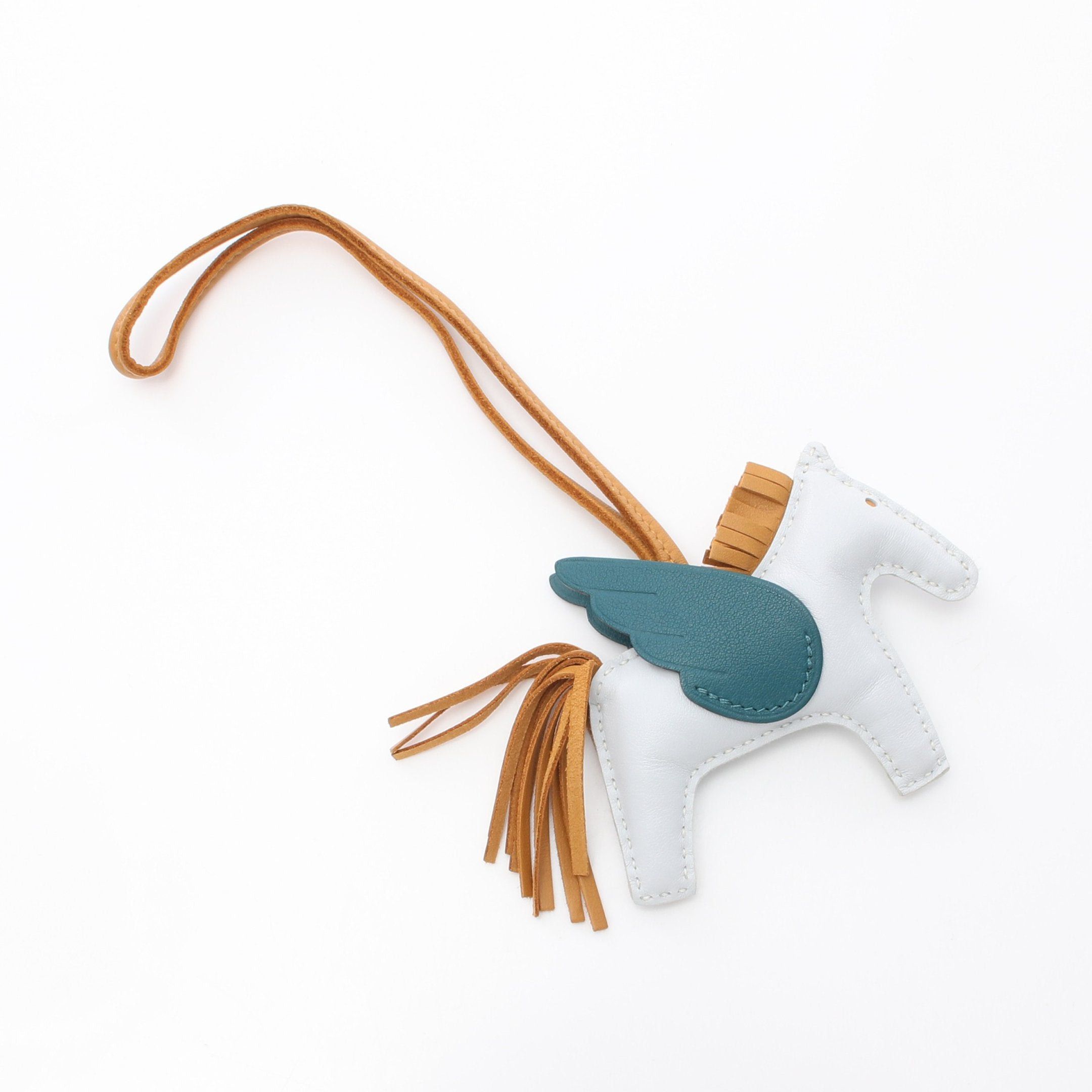 Hermes Hermes Rodeo Pegasus Pm Blue Blum Sesame Bag Charm Veau Swift Aagneau Light Brown Green Z Stamp Size ONE SIZE - 2 Thumbnail