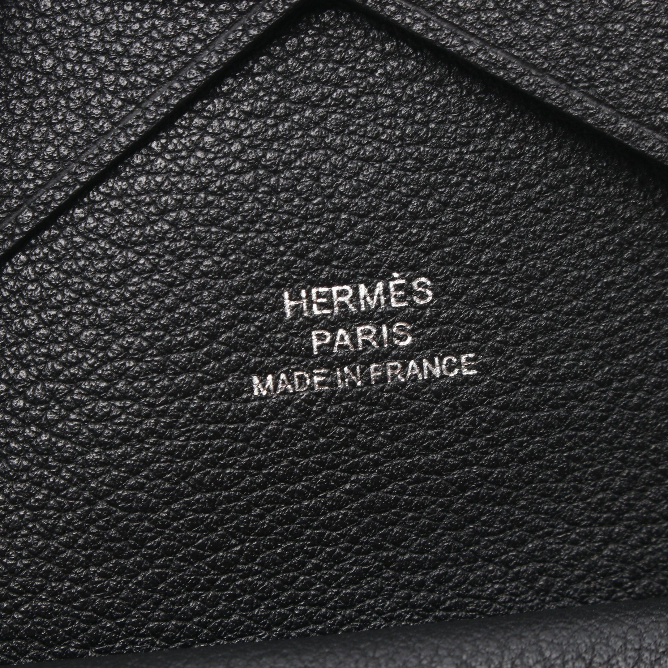 Hermes Hermes Calviduo Coin Purse Vomadam Black Silver Hardware Double Engraved Size ONE SIZE - 5 Thumbnail