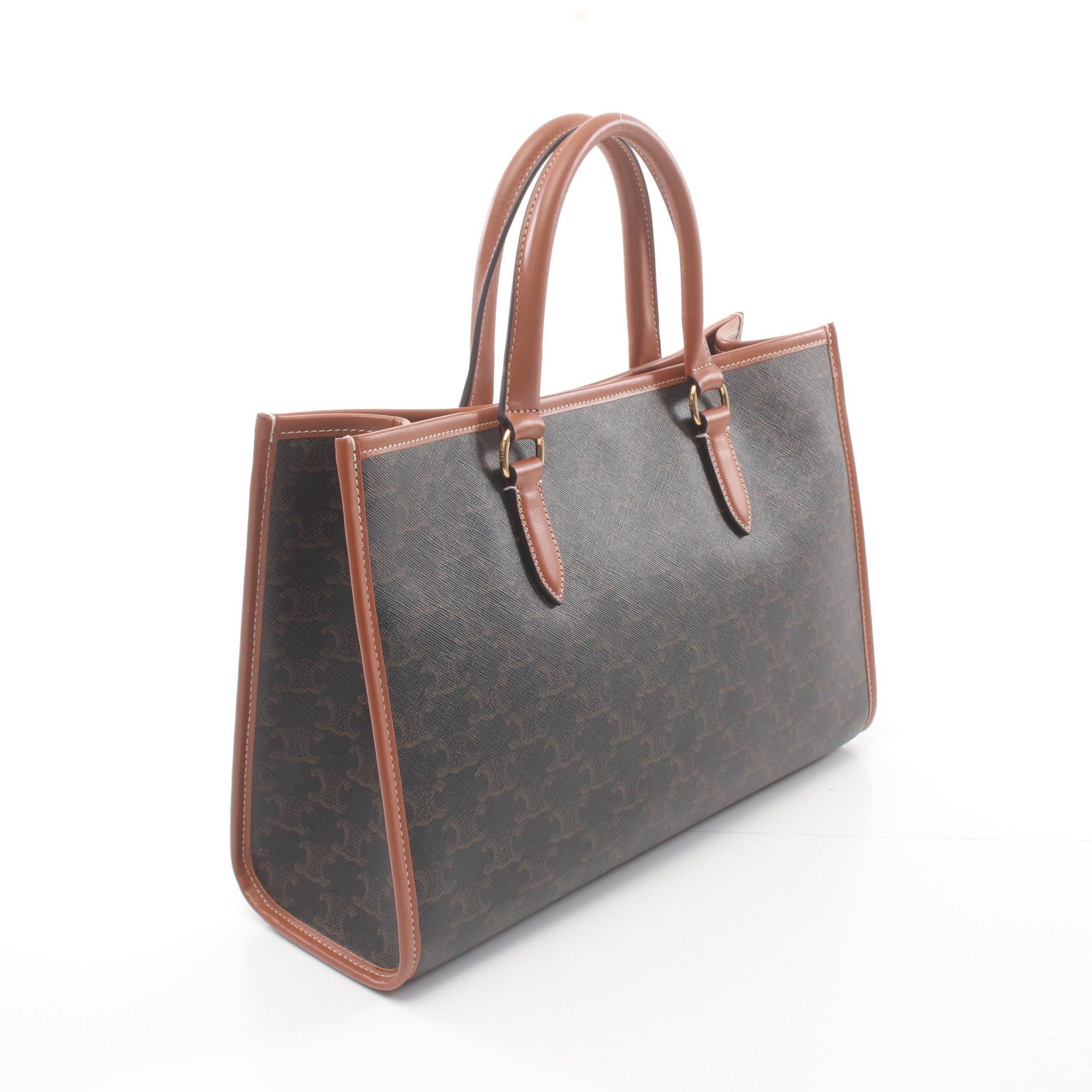 Celine Celine Mini Horizontal Hippopotamus Triomphe Handbag Tote Bag Leather Black Brown Size ONE SIZE - 2 Thumbnail
