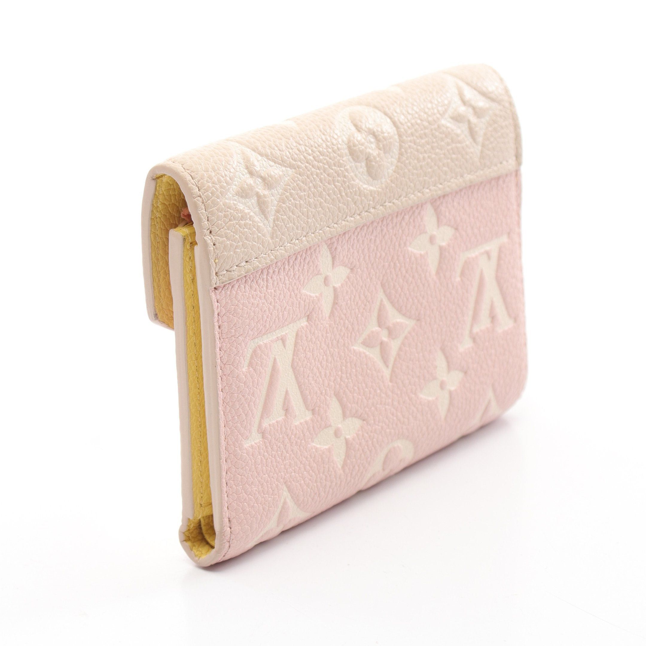 Louis Vuitton Louis Vuitton Portefeuil Victorine Monogram Empreinte Rose Beige Trifold Wallet Leather Pink Size ONE SIZE - 2 Thumbnail