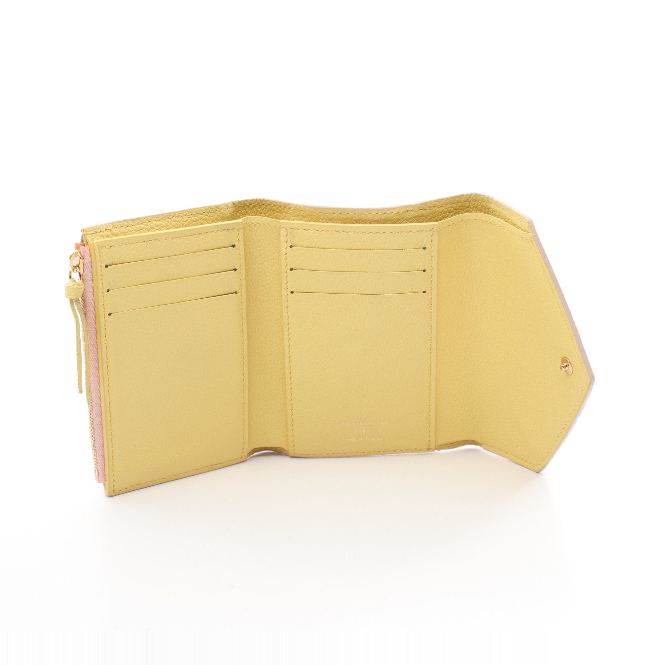 Louis Vuitton Louis Vuitton Portefeuil Victorine Monogram Empreinte Rose Beige Trifold Wallet Leather Pink Size ONE SIZE - 3 Thumbnail