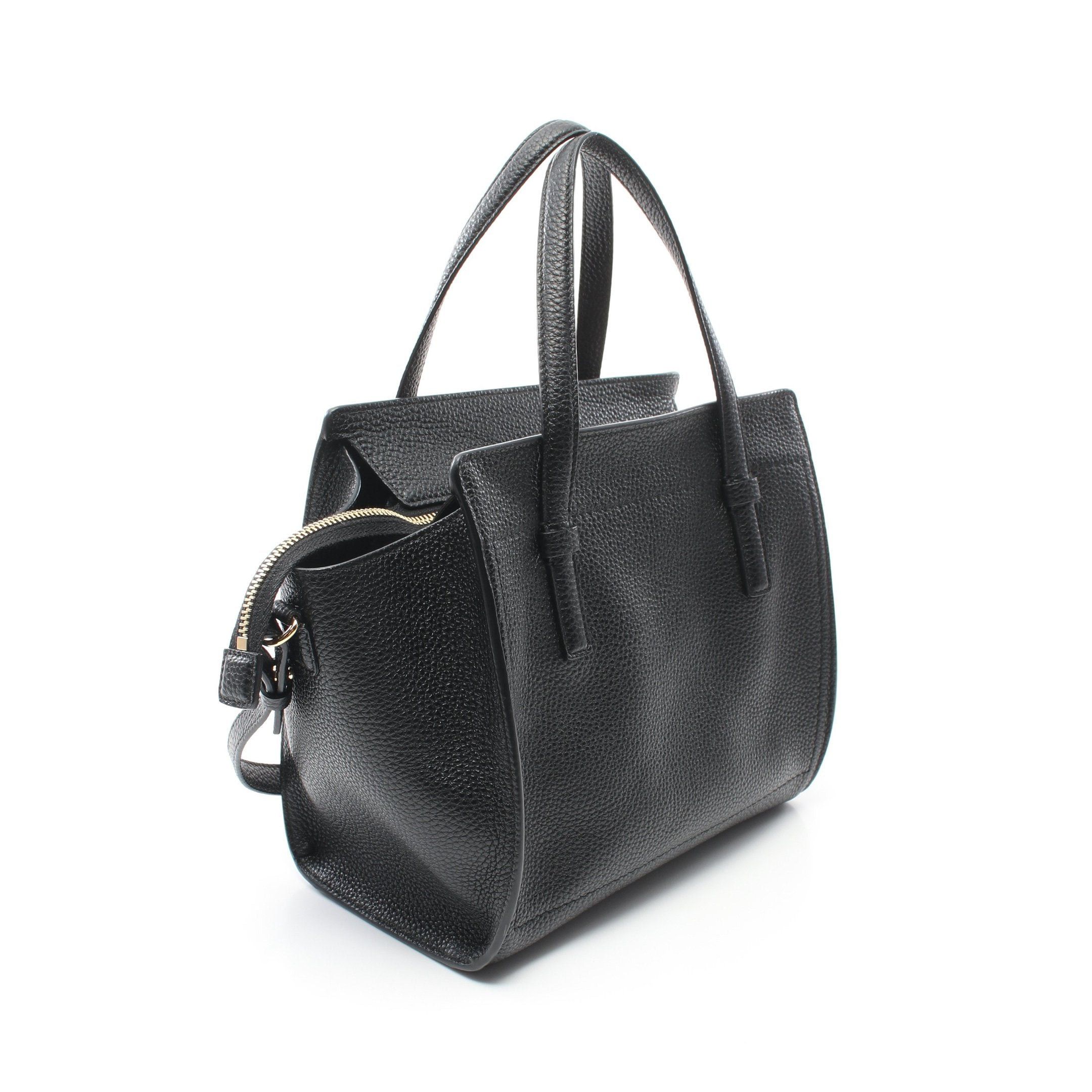Salvatore Ferragamo Salvatore Ferragamo Amy Gancini Handbag Leather Black Size ONE SIZE - 2 Thumbnail
