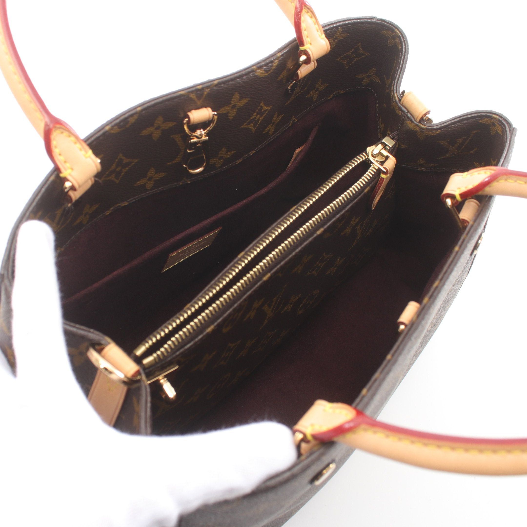 Louis Vuitton Louis Vuitton Montaigne Mm Monogram Handbag Leather Brown Size ONE SIZE - 3 Thumbnail