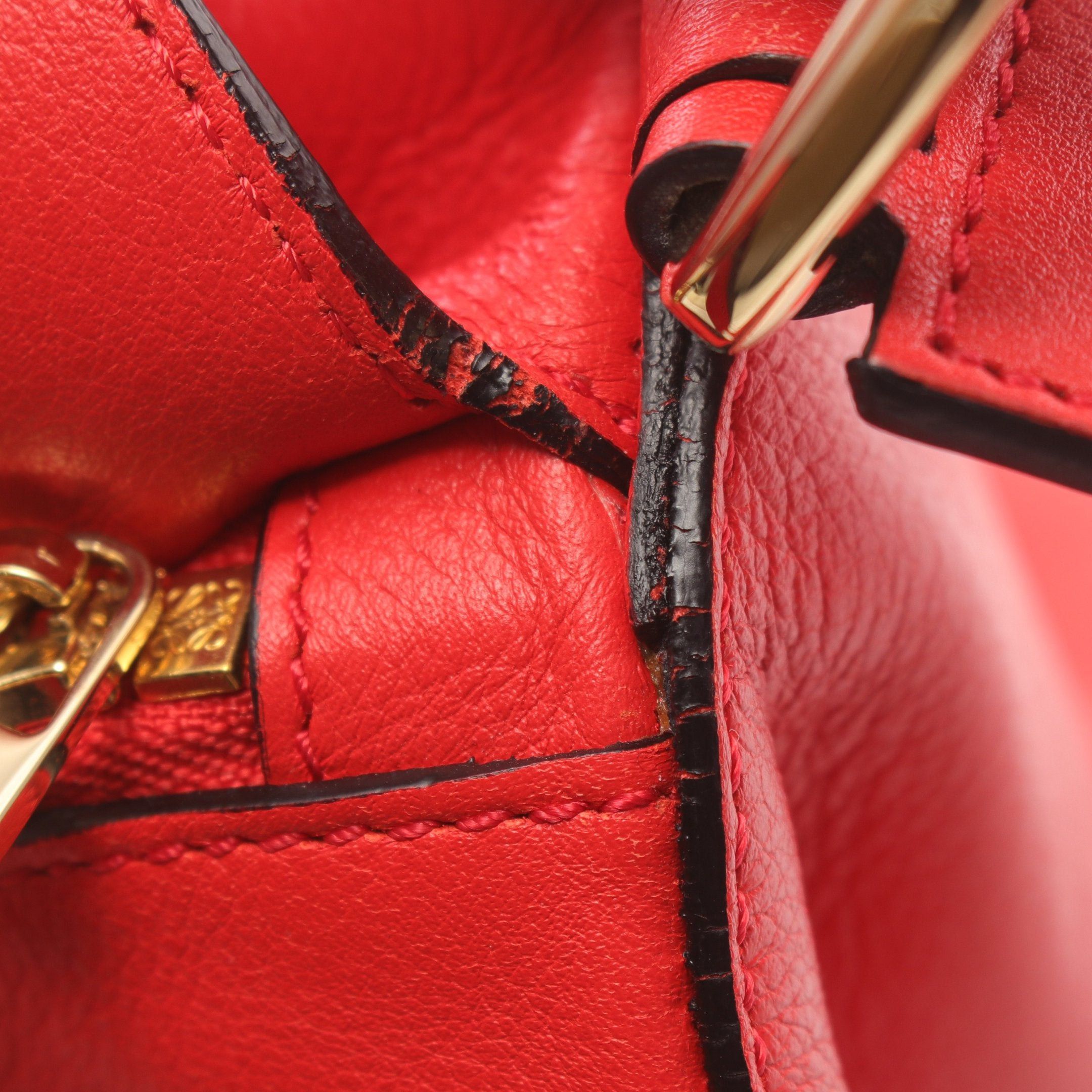 Loewe Loewe Puzzle Bag Large Handbag Leather Red Size ONE SIZE - 5 Thumbnail