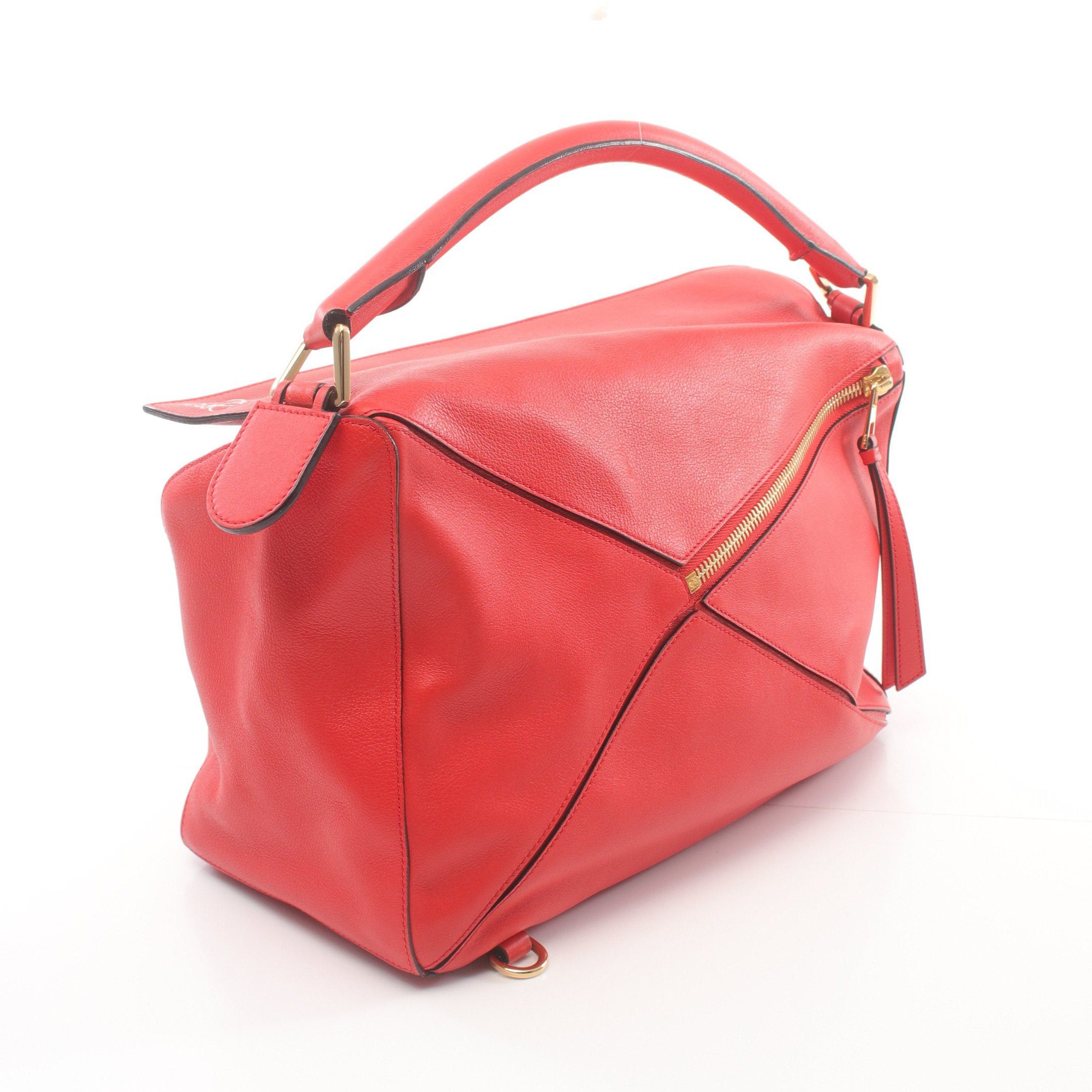 Loewe Loewe Puzzle Bag Large Handbag Leather Red Size ONE SIZE - 2 Thumbnail