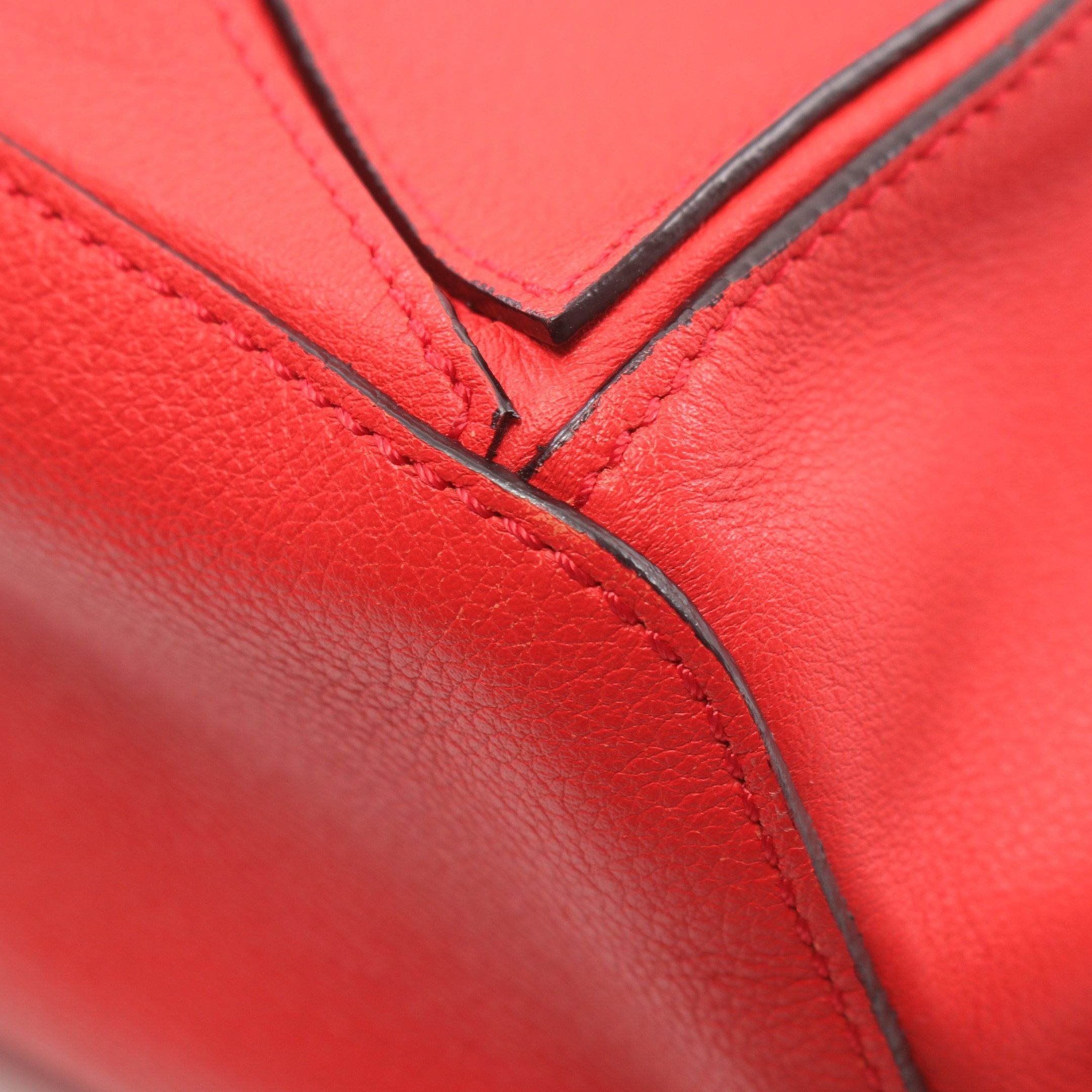 Loewe Loewe Puzzle Bag Large Handbag Leather Red Size ONE SIZE - 8 Thumbnail