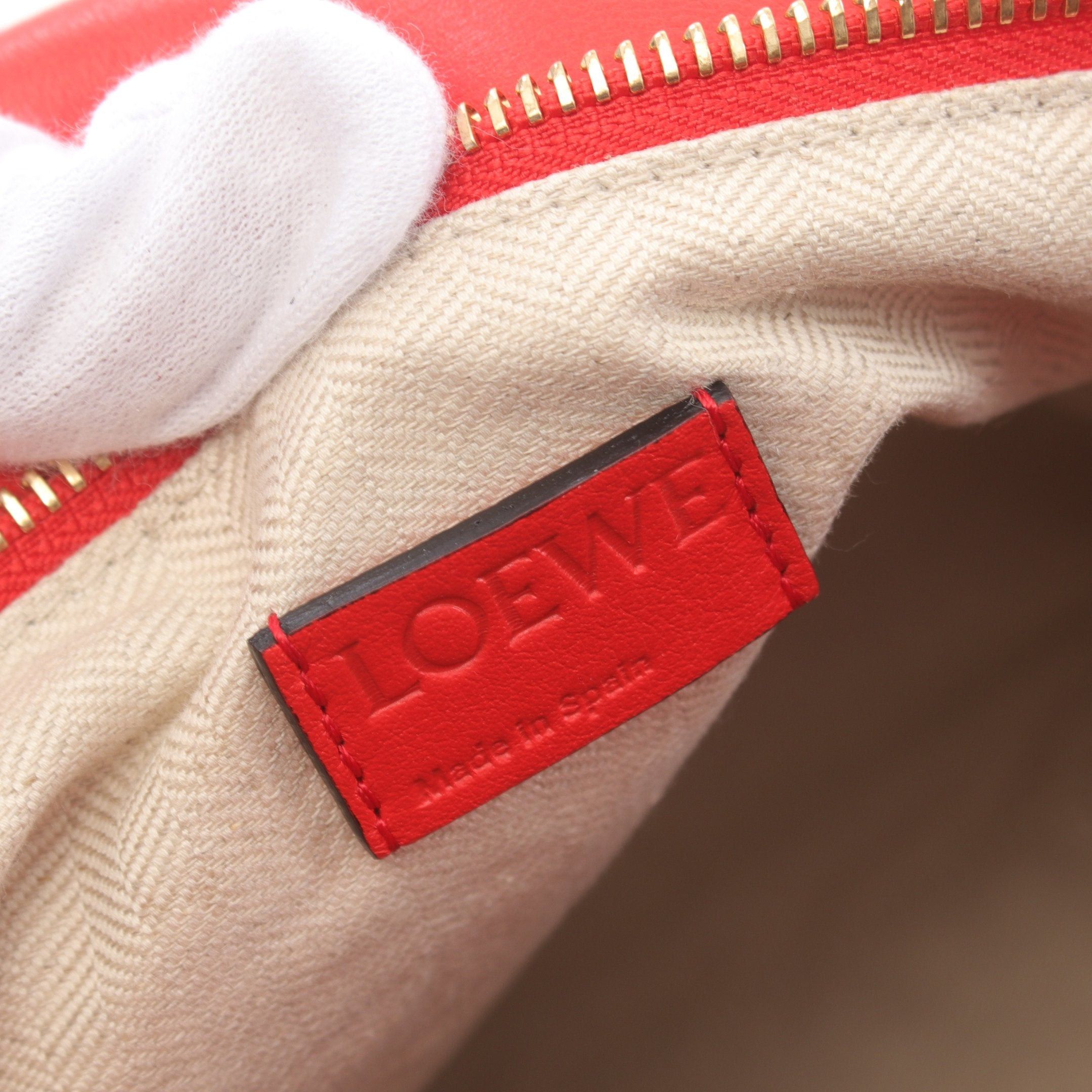 Loewe Loewe Puzzle Bag Large Handbag Leather Red Size ONE SIZE - 4 Thumbnail