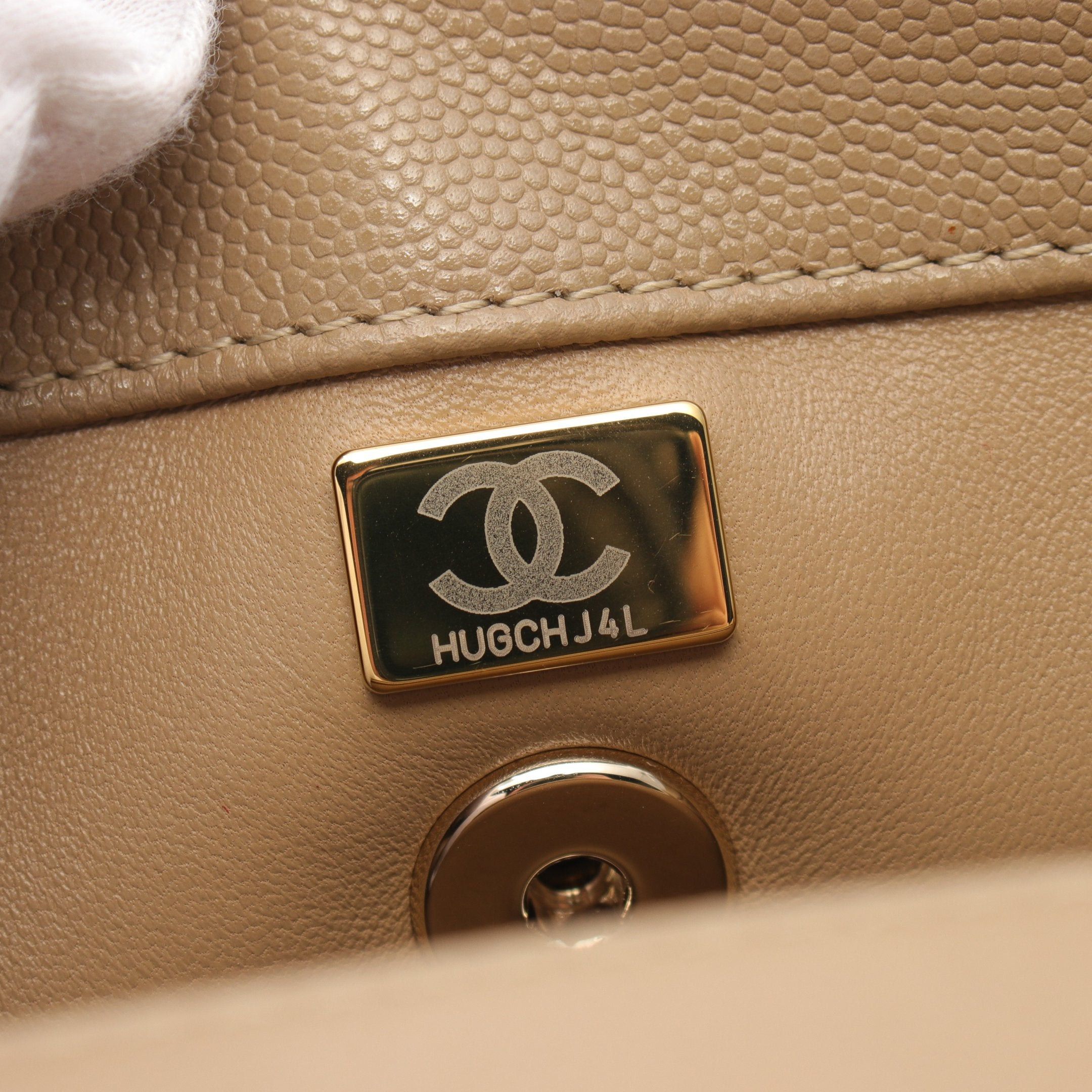 Chanel Chanel Coco Handle Flap Matelasse Handbag Caviar Skin Gray Beige Gold Hardware Size ONE SIZE - 5 Thumbnail