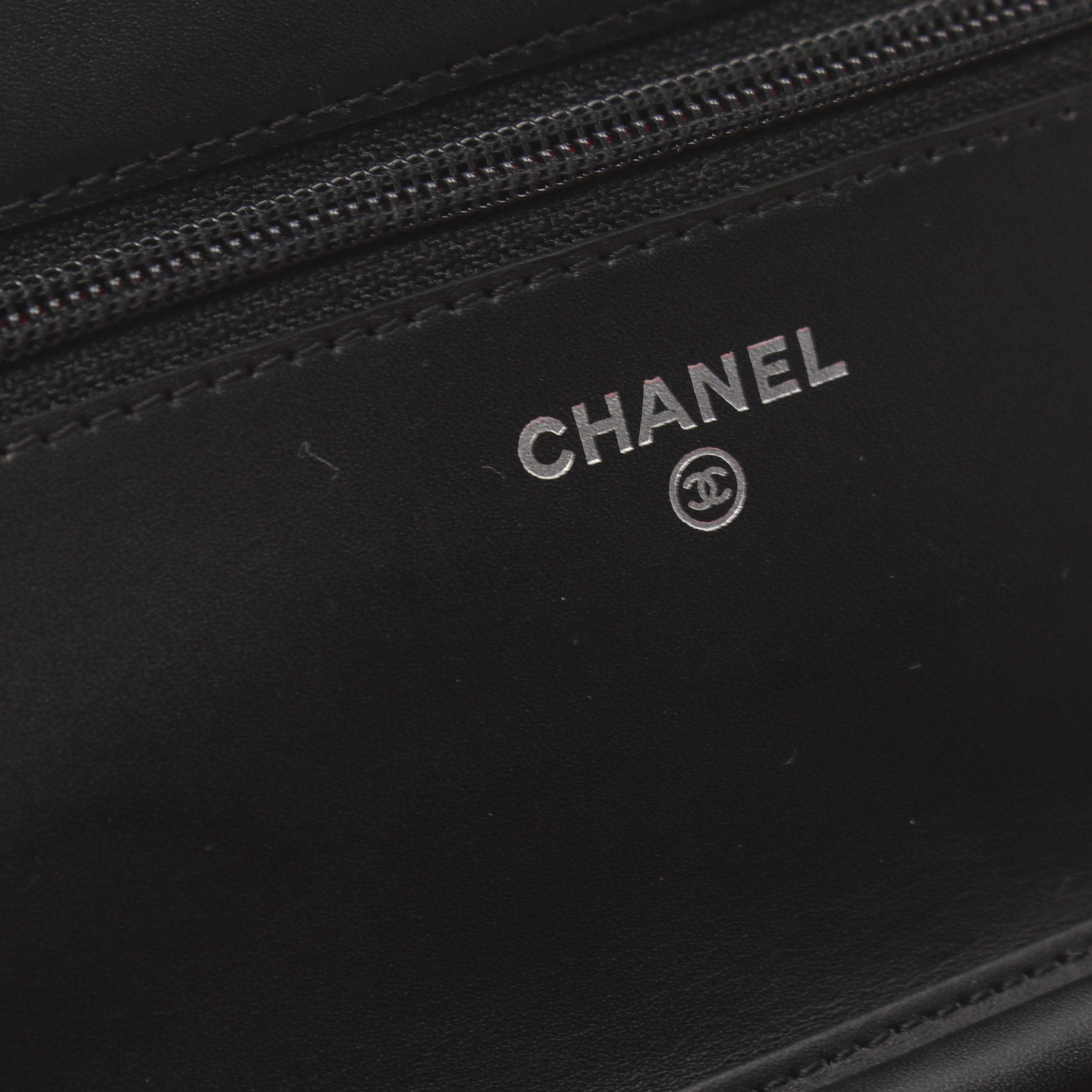 Chanel Chanel Cambon Line Chain Wallet Leather Patent Black Silver Hardware Size ONE SIZE - 4 Thumbnail