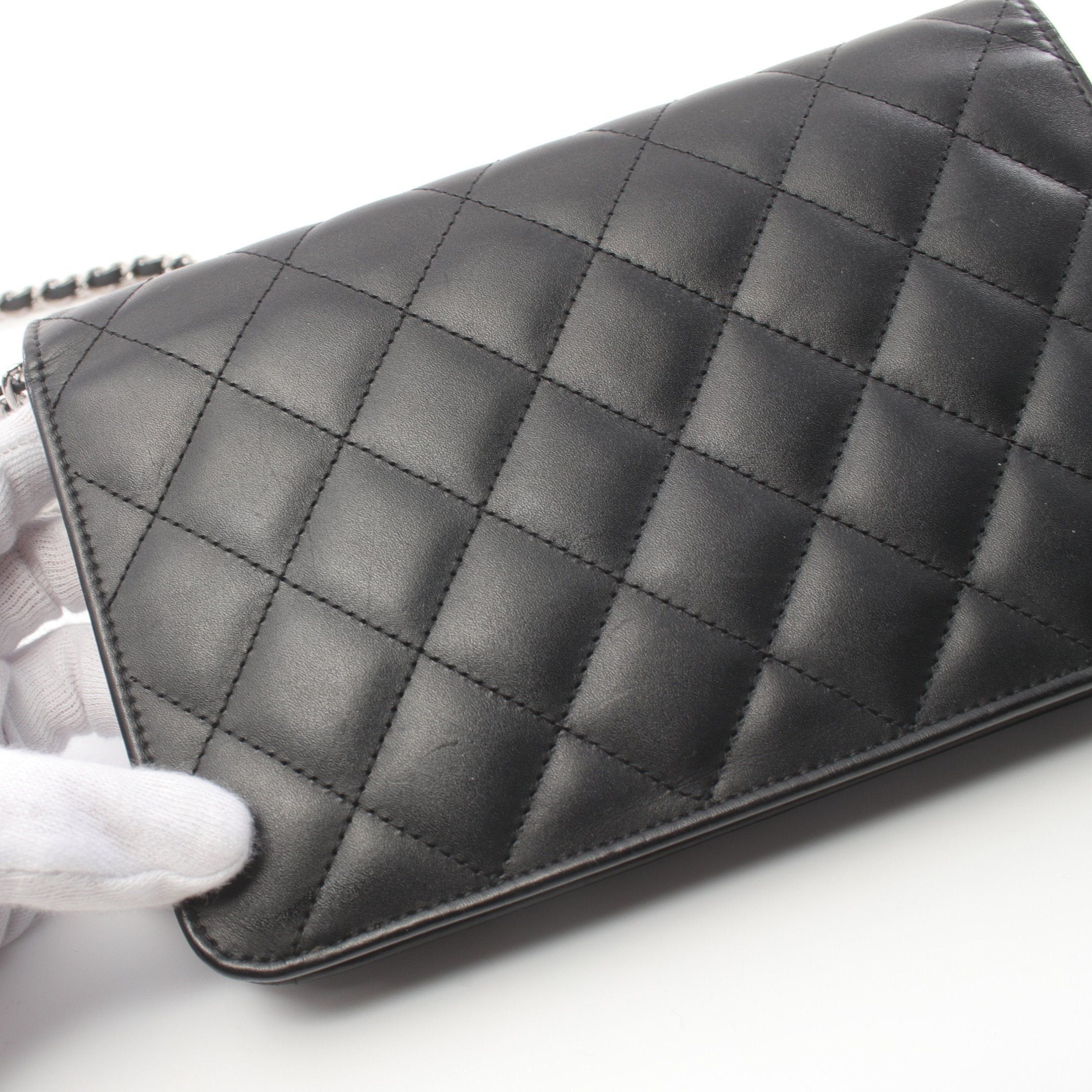Chanel Chanel Cambon Line Chain Wallet Leather Patent Black Silver Hardware Size ONE SIZE - 10 Thumbnail