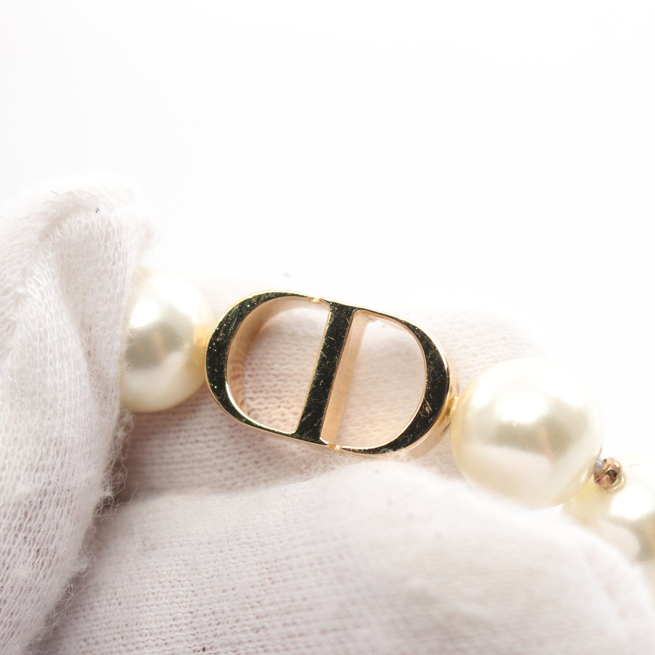 Dior Dior 30 Montaigne Necklace Choker Fake Pearl Gp Ivory Gold Size ONE SIZE - 5 Thumbnail