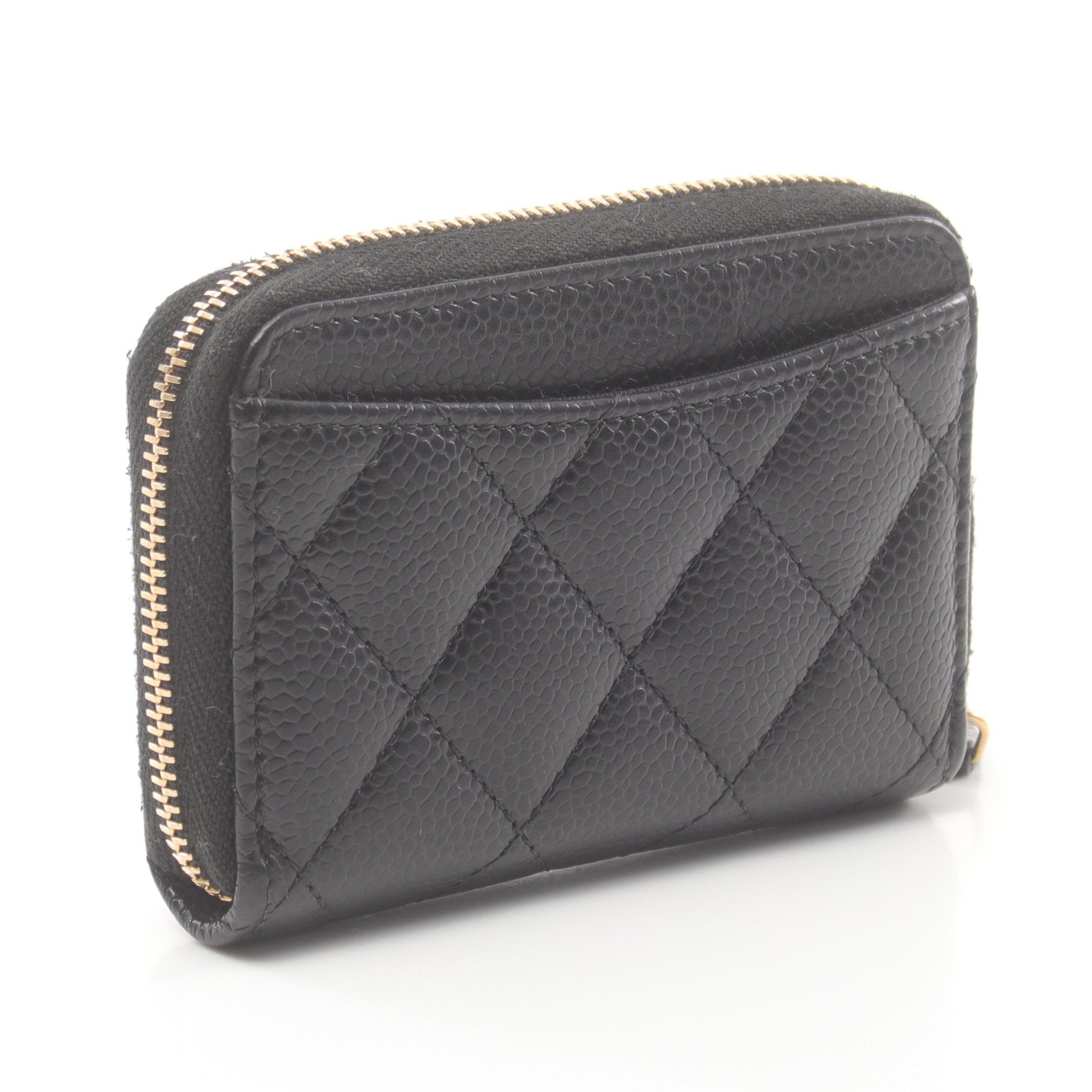 Chanel Chanel Classic Zip Coin Purse Matelasse Caviar Skin Black Gold Hardware Size ONE SIZE - 2 Thumbnail