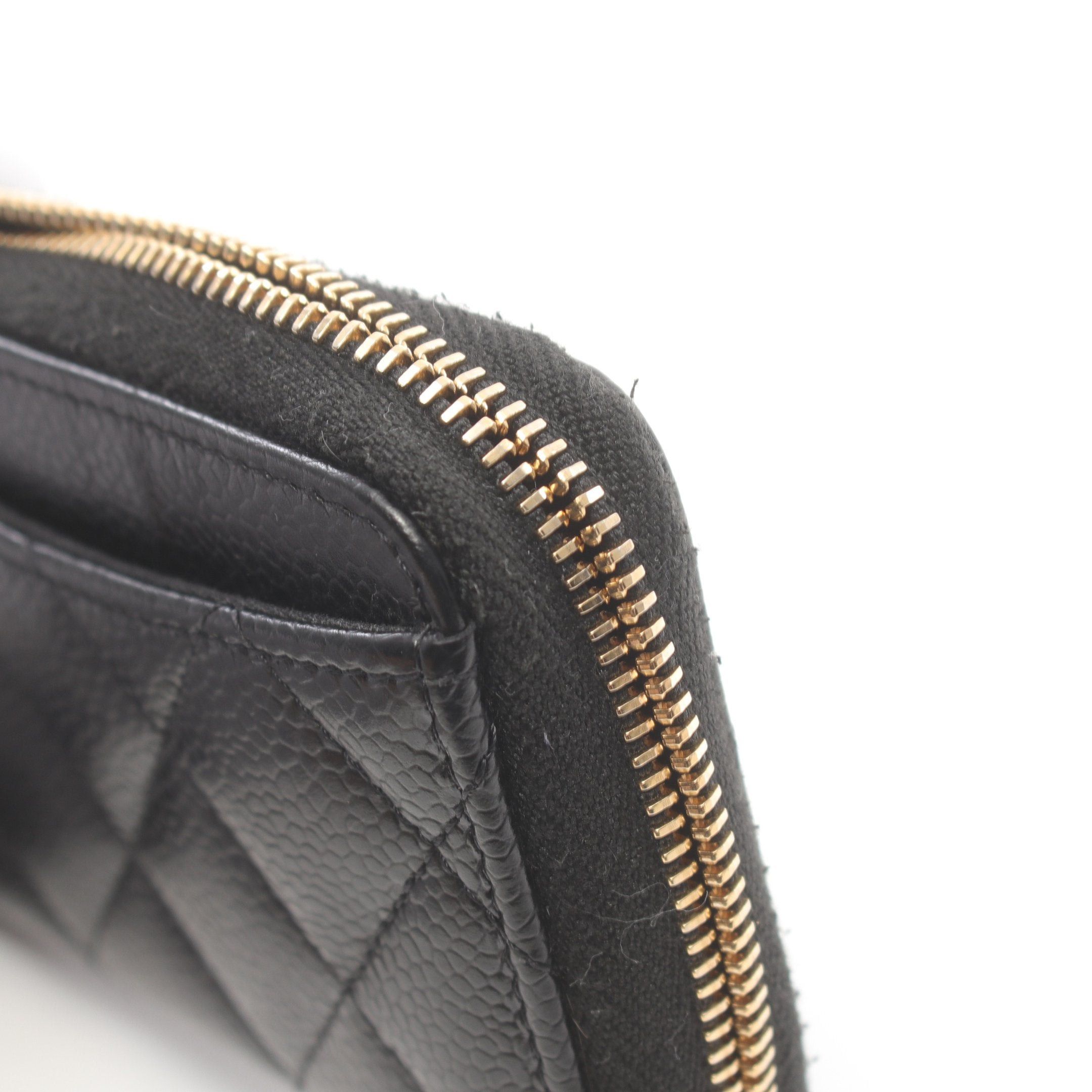 Chanel Chanel Classic Zip Coin Purse Matelasse Caviar Skin Black Gold Hardware Size ONE SIZE - 7 Thumbnail
